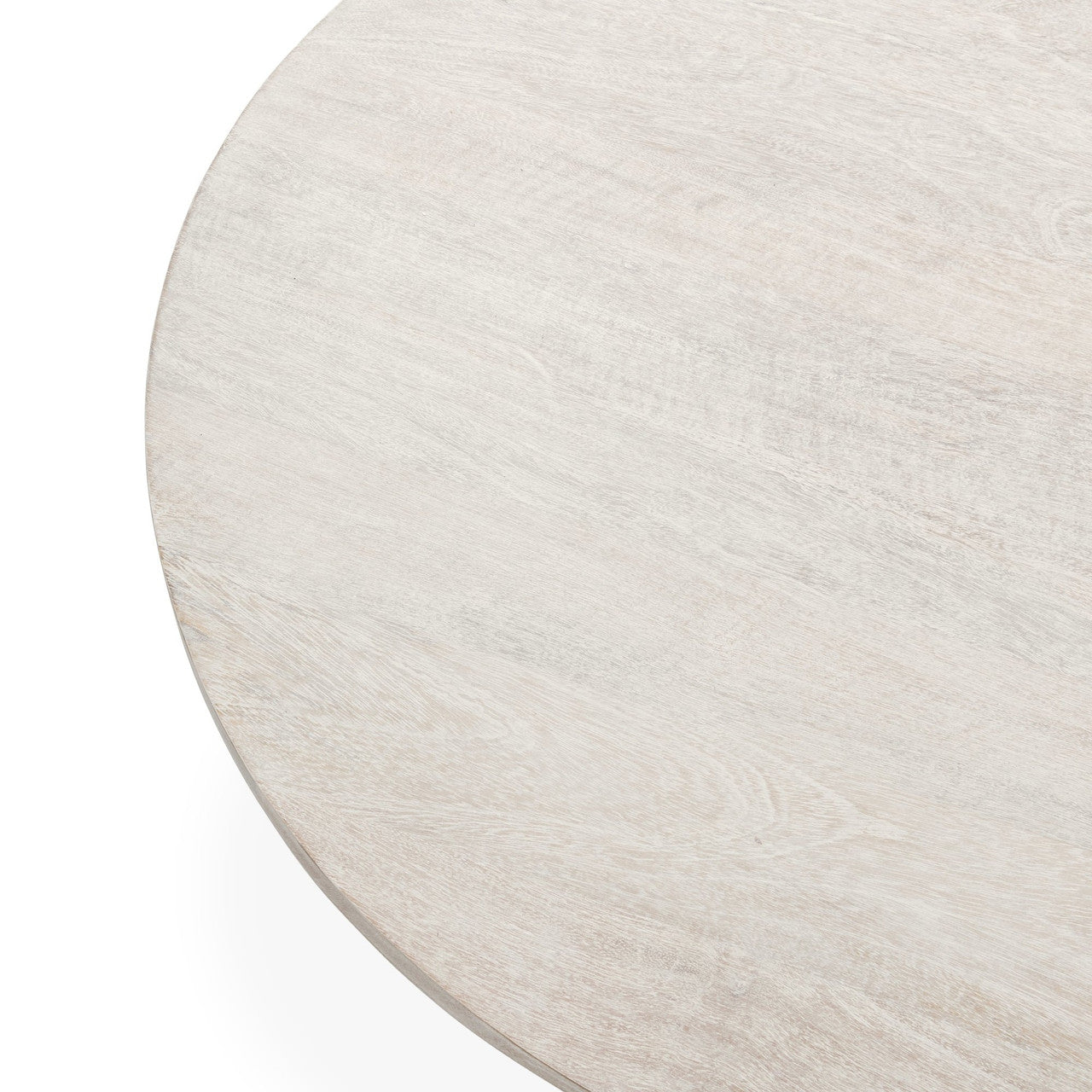 Luna Whitewash Solid Wood Round Pedestal Coffee Table 40"