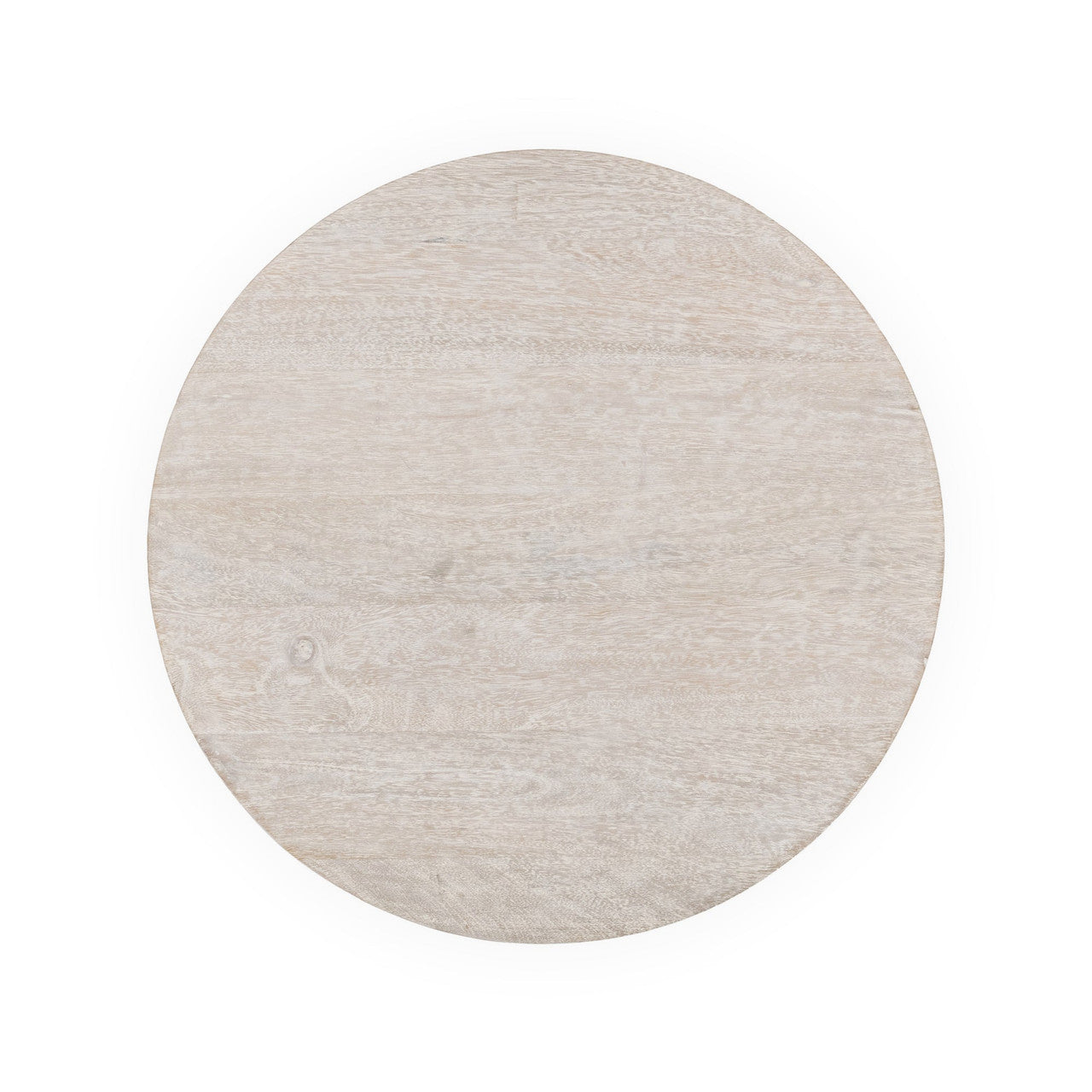 Luna Whitewash Solid Wood Round Pedestal End Table 24"