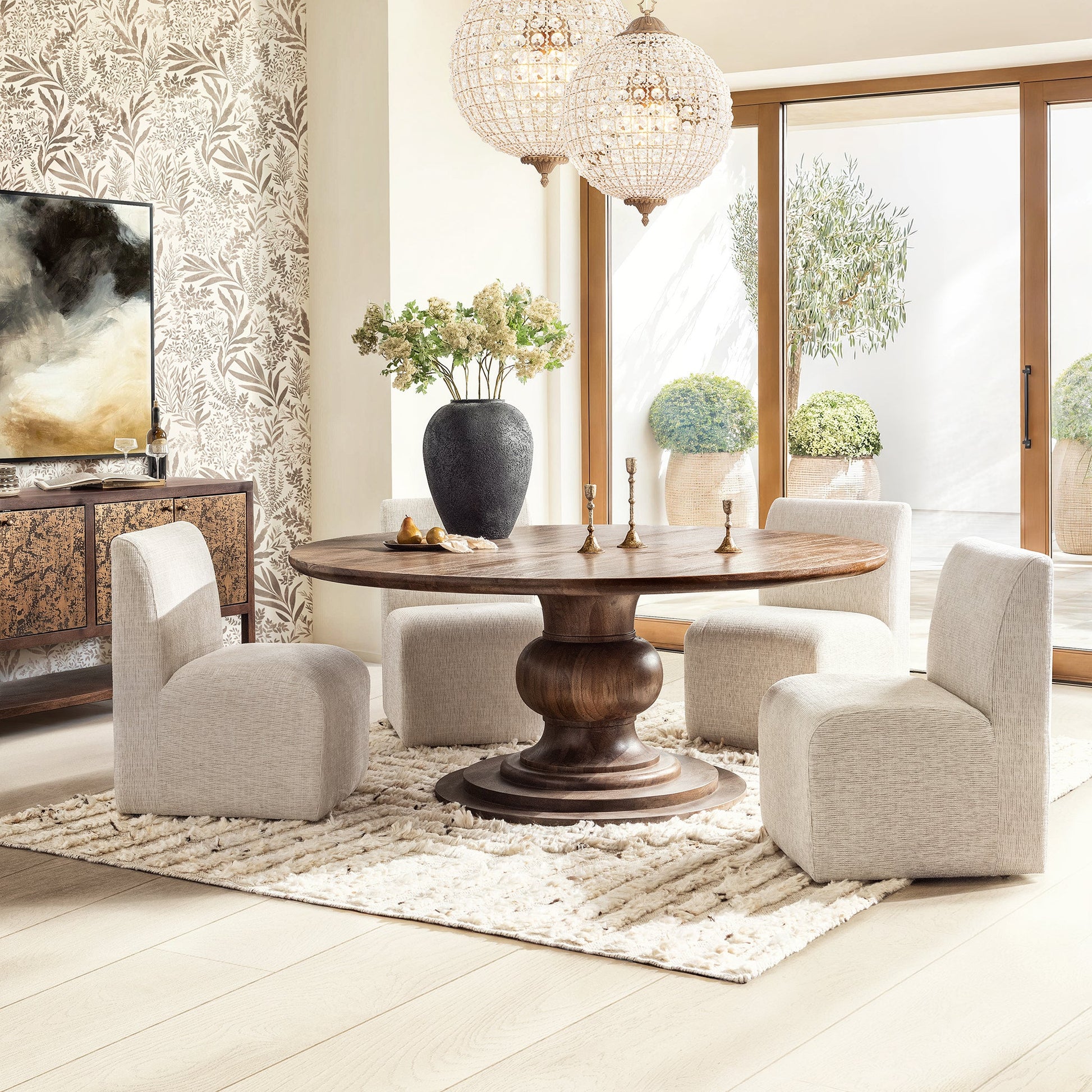 Hera 72" Dining Table - Pecan Brown