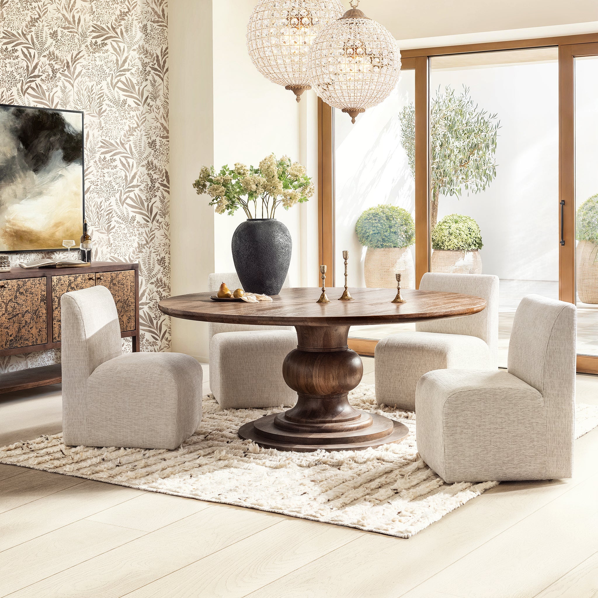 Hera 72" Dining Table - Pecan Brown