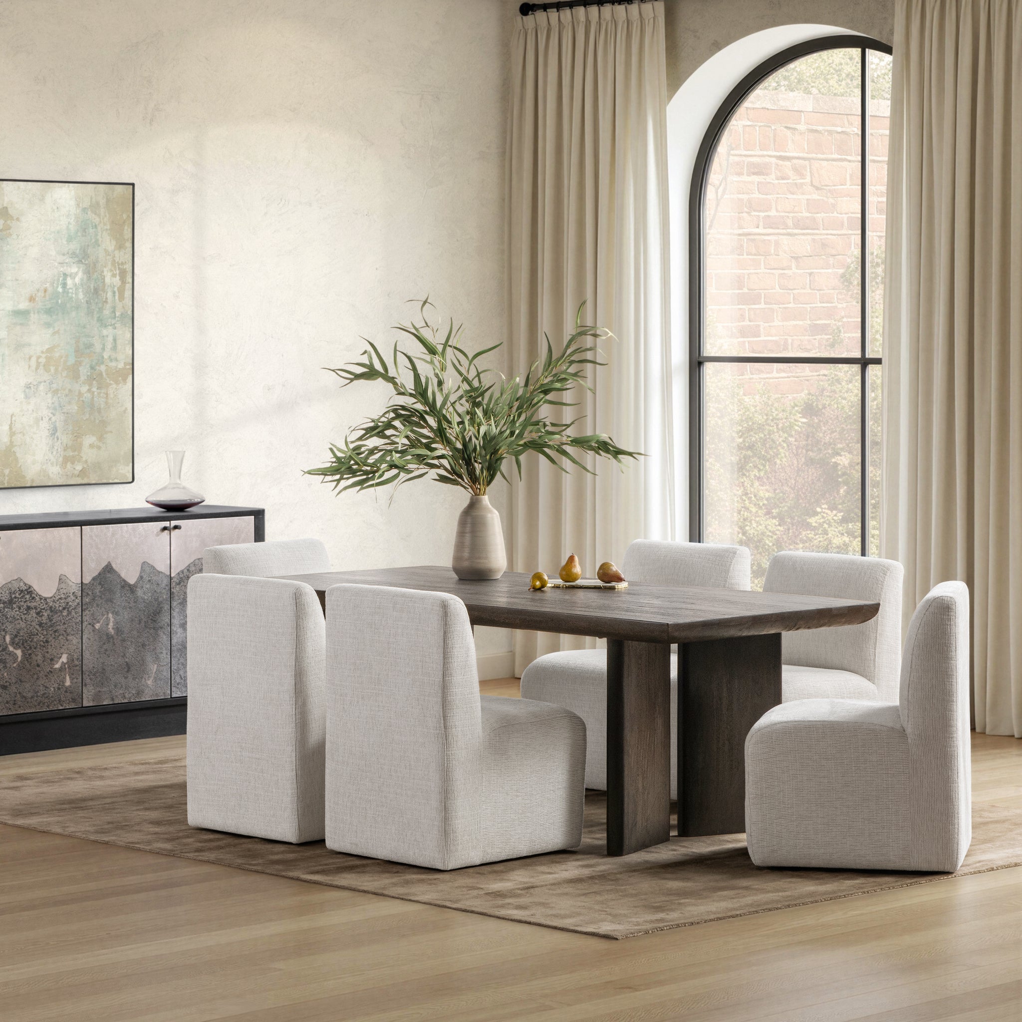 Celadon 84" Dining Table - Truffle Brown