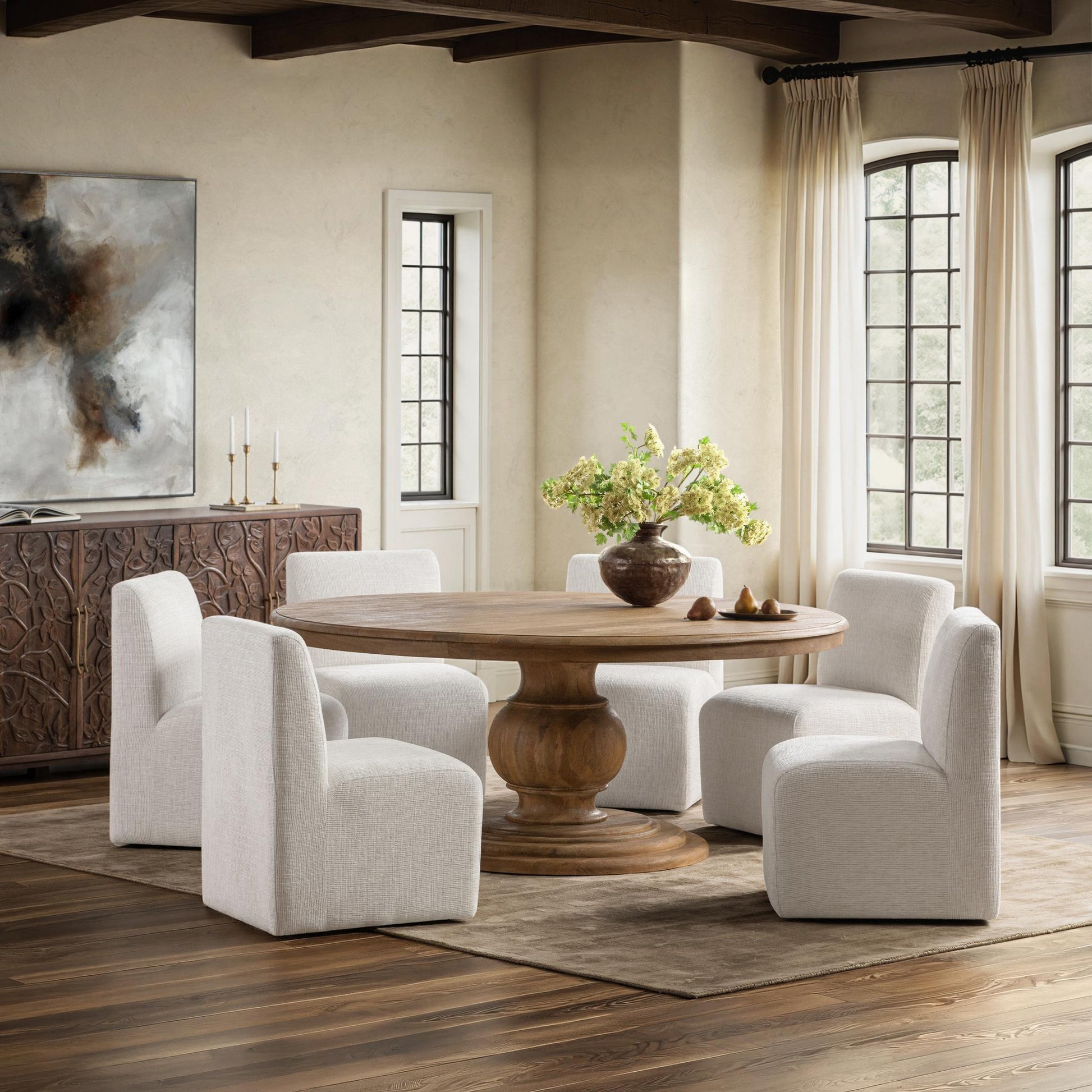 Brookside 72" Round Dining Table - Desert Sandwood