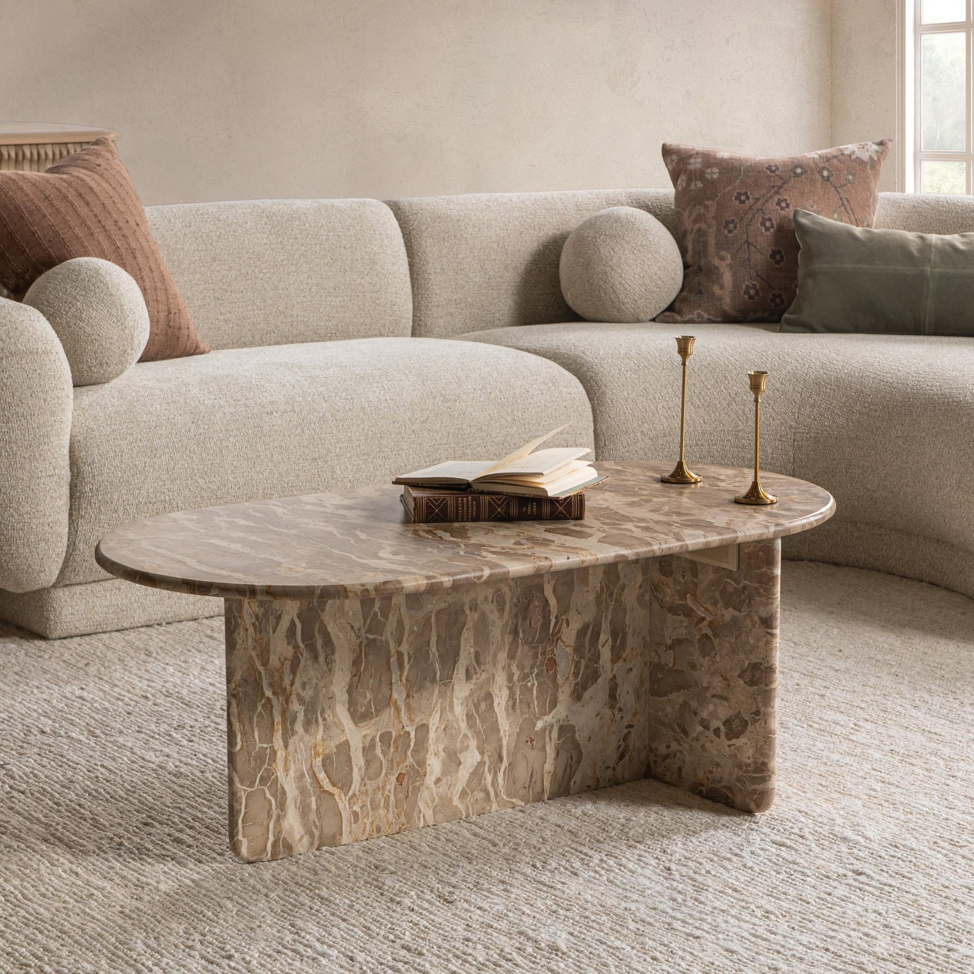 Jaylani Oval Coffee Table - Desert Drift