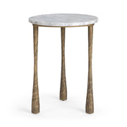 Venicia Round End Table - White Sage