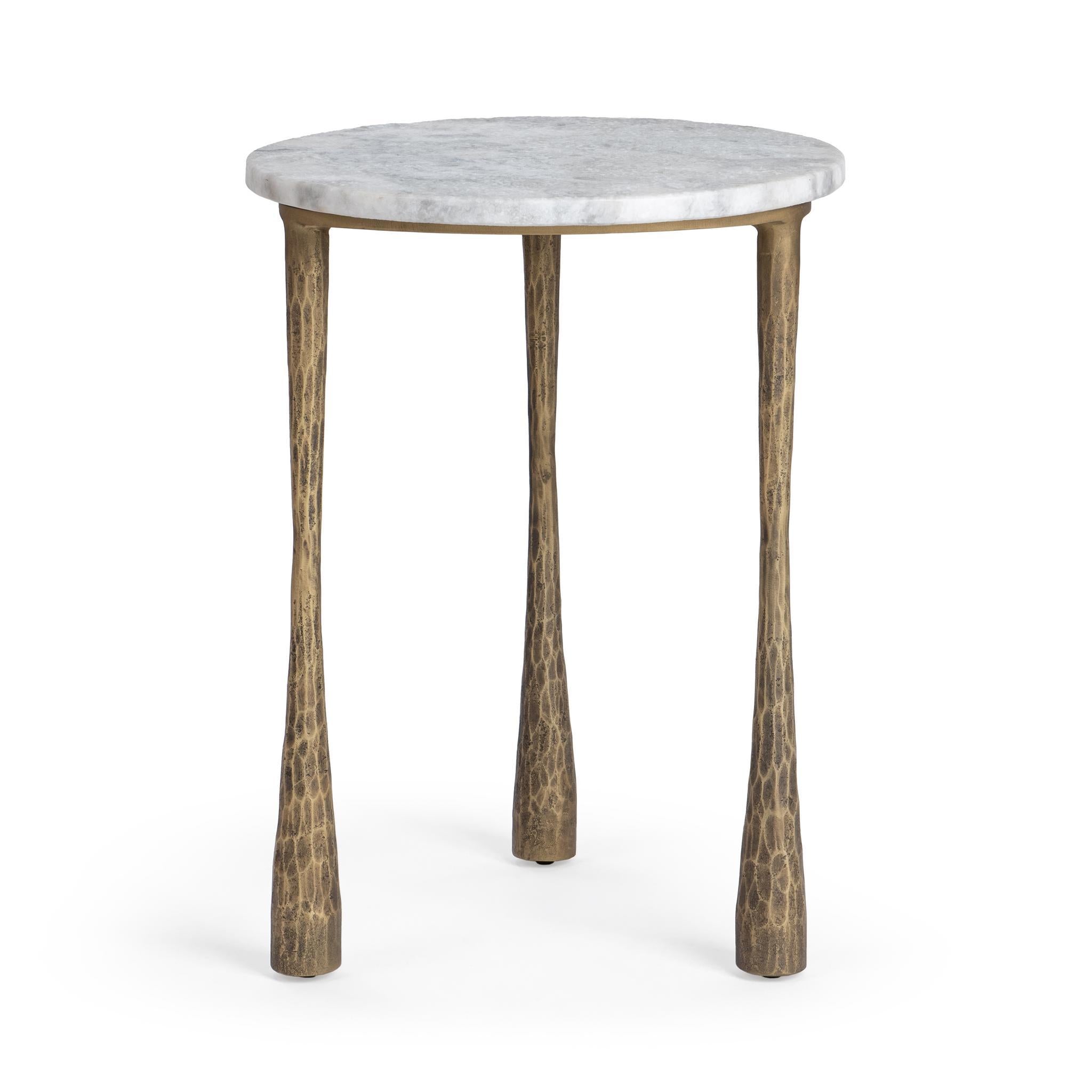 Venicia Round End Table - White Sage