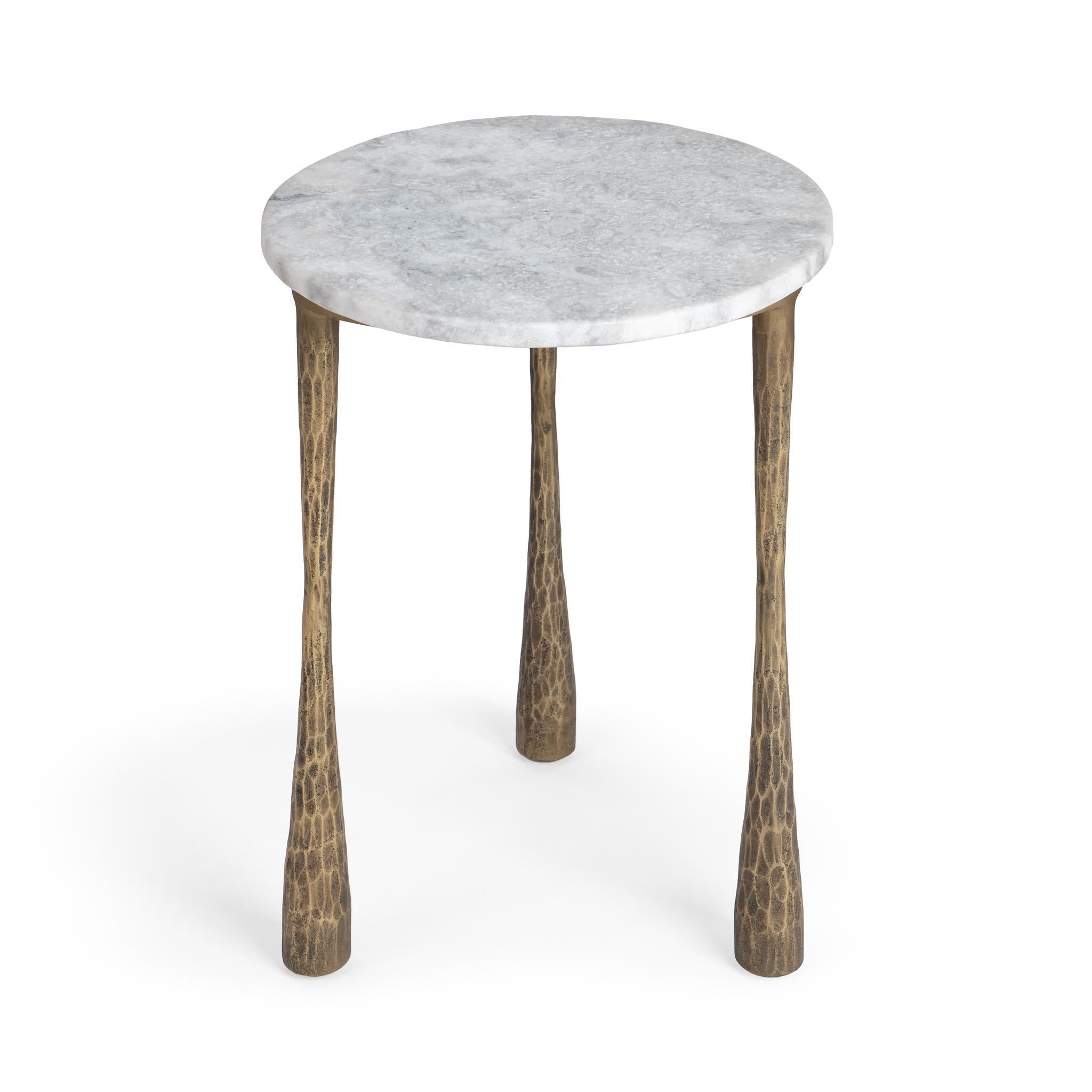 Venicia Round End Table - White Sage