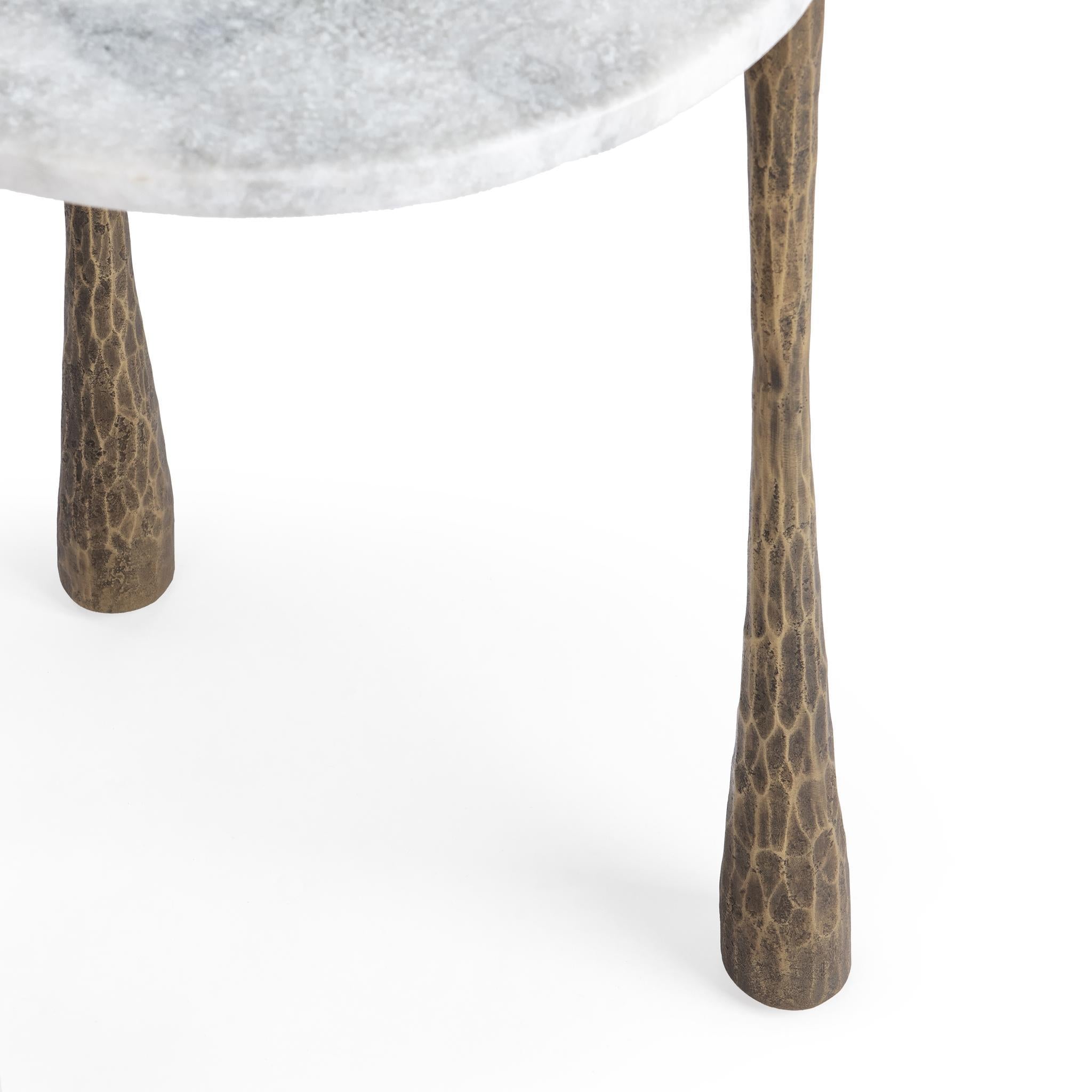 Venicia Round End Table - White Sage