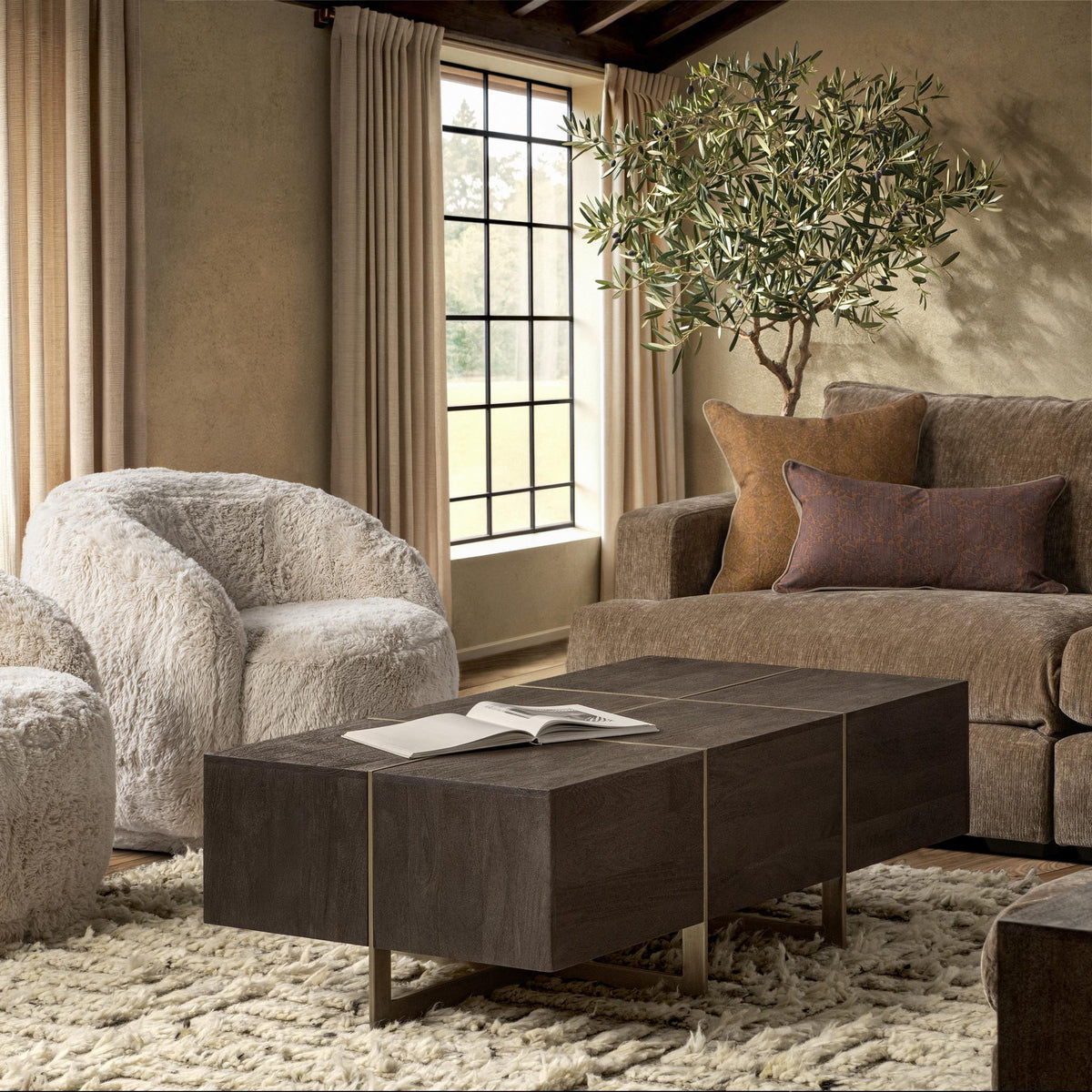 Desmond Coffee Table - Cocoa Brown / 54" / Rectangle by Classic Home - view 6