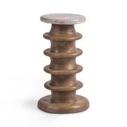 Alisa Round Accent Table - Sable Stone