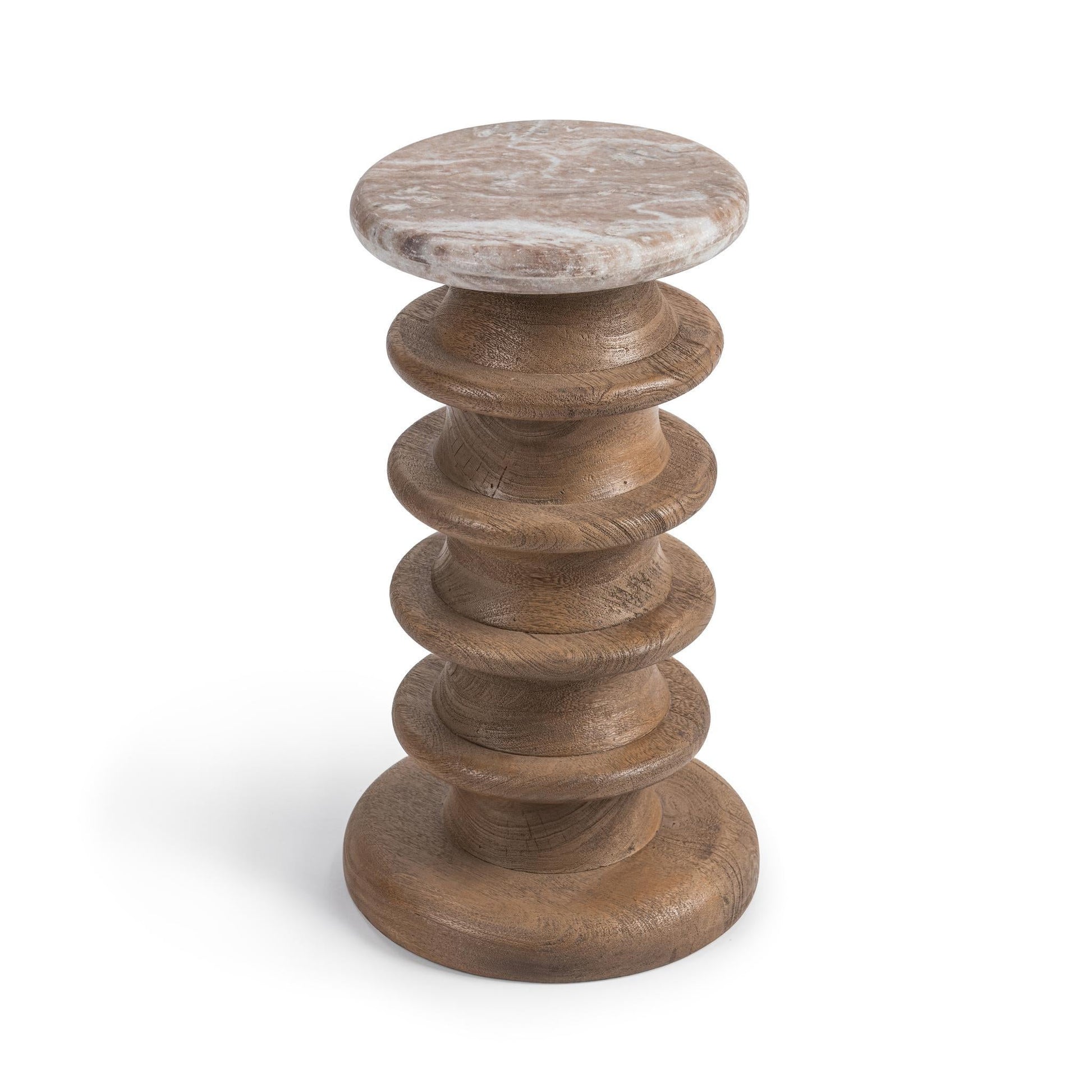 Alisa Round Accent Table - Sable Stone
