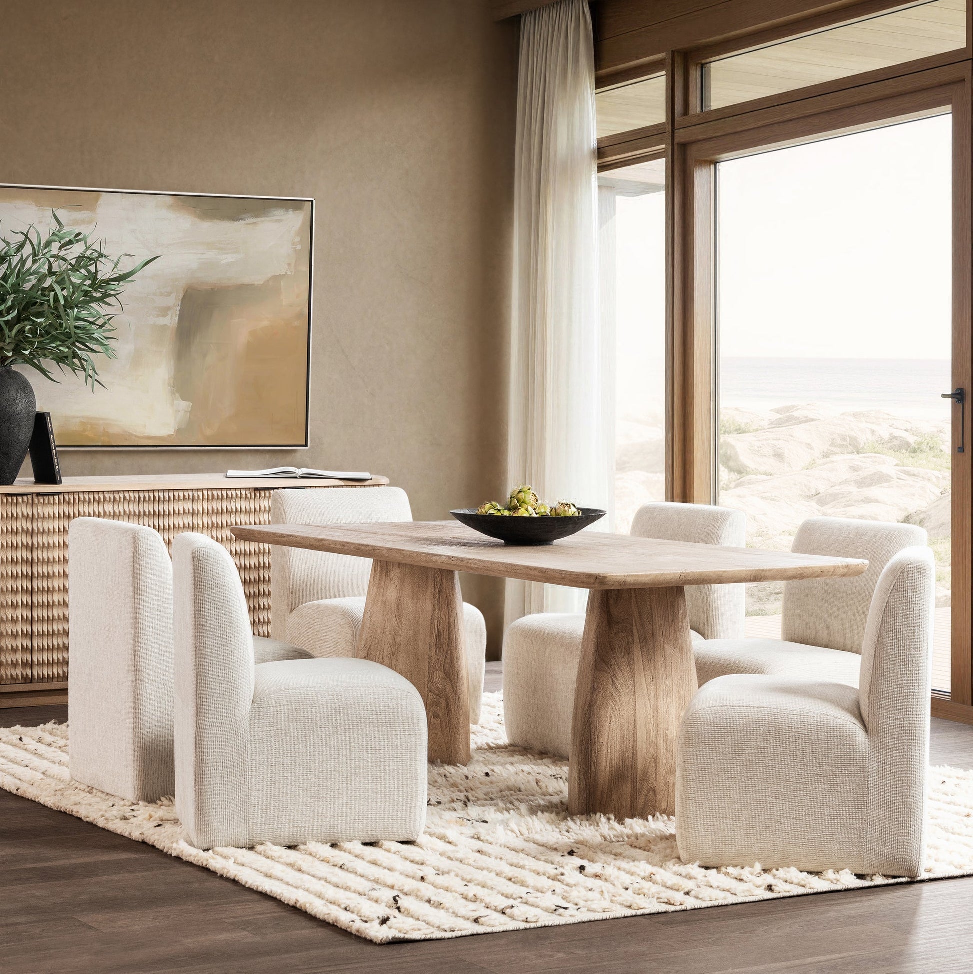 Torino 90" Dining Table - Sandstone Greige