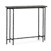 Echo Console Table - Hammered Metal/Blue Stone