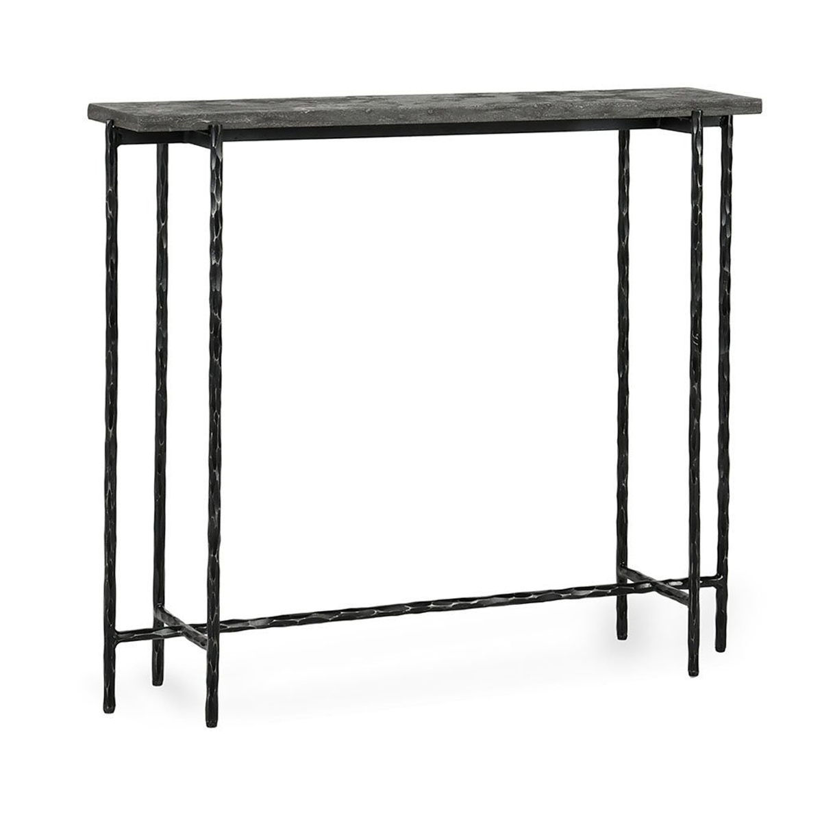 Echo Console Table - Hammered Metal/Blue Stone