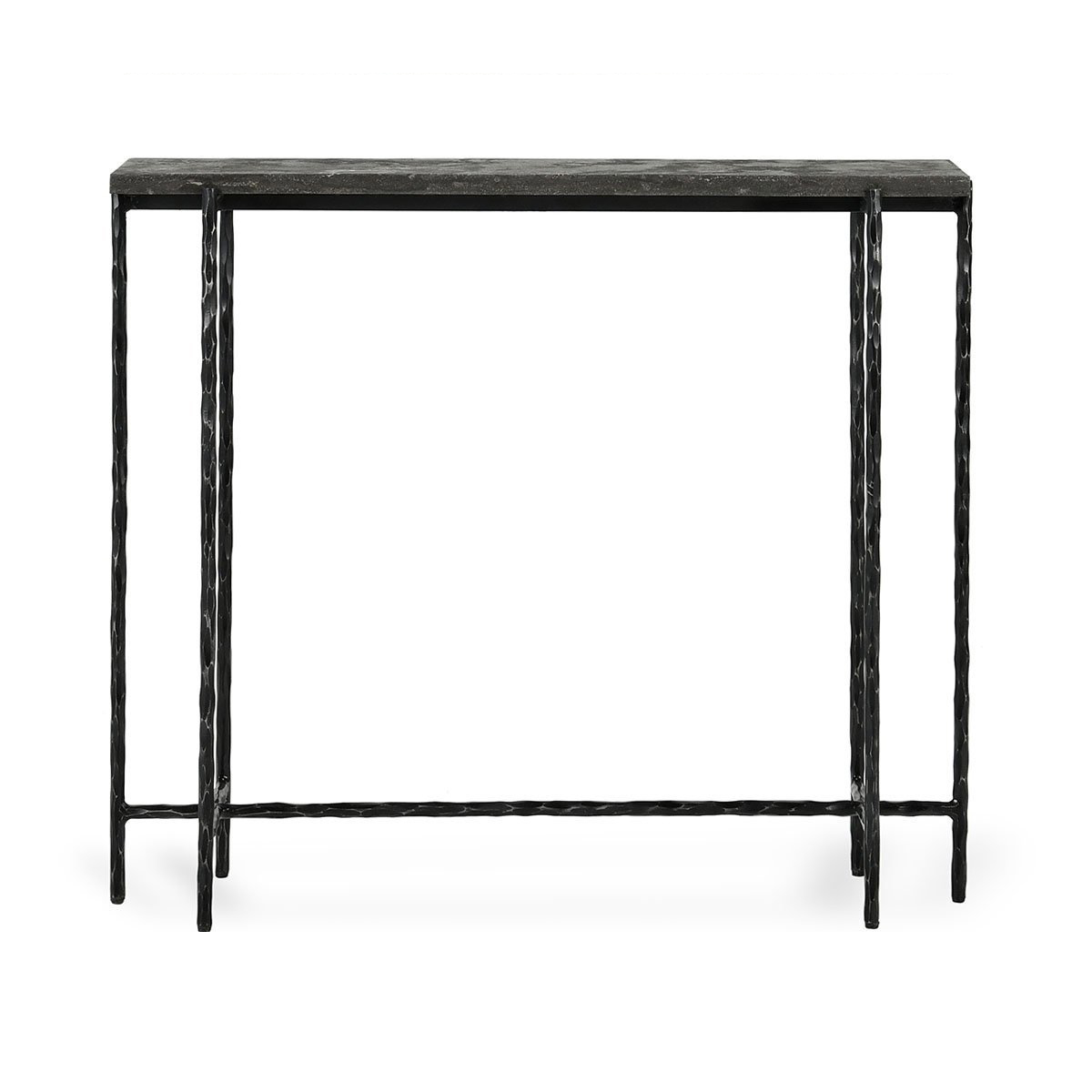 Echo Console Table - Hammered Metal/Blue Stone