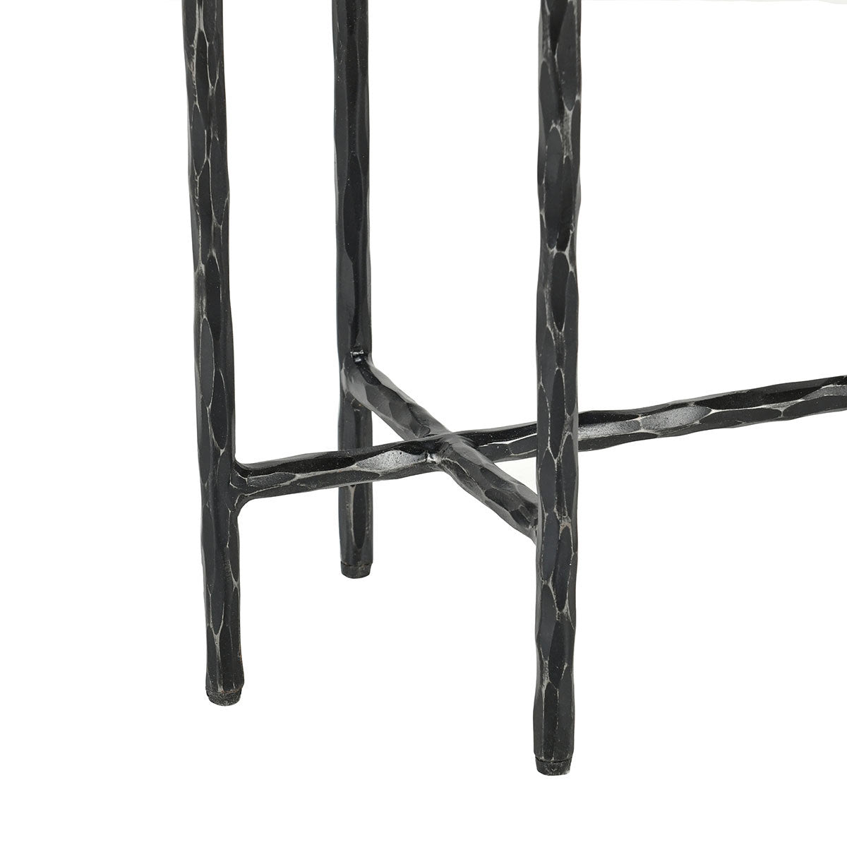 Echo Console Table - Hammered Metal/Blue Stone