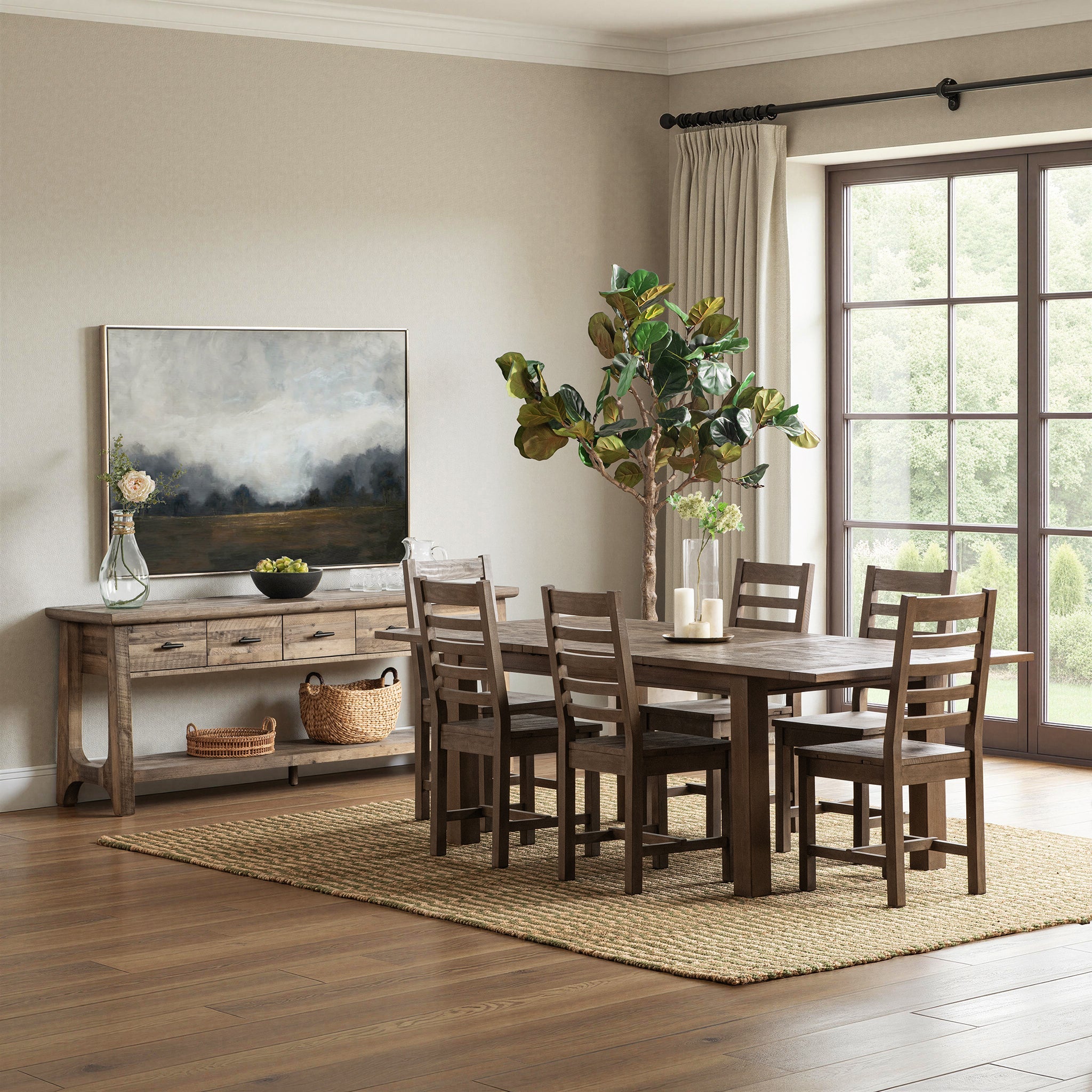 Driftwood 71"-94" Extendable Dining Table - Distressed Brown