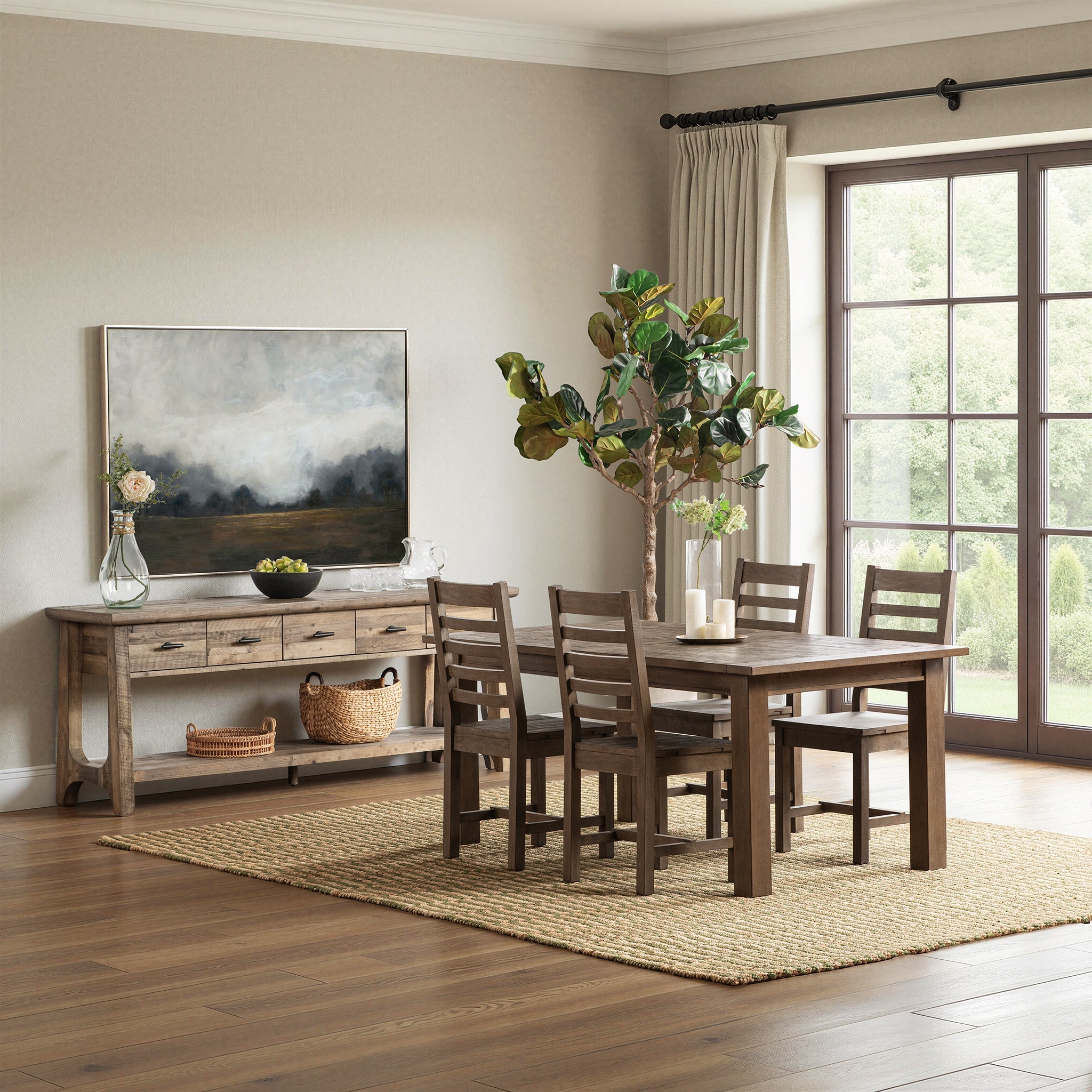 Driftwood 71"-94" Extendable Dining Table - Distressed Brown