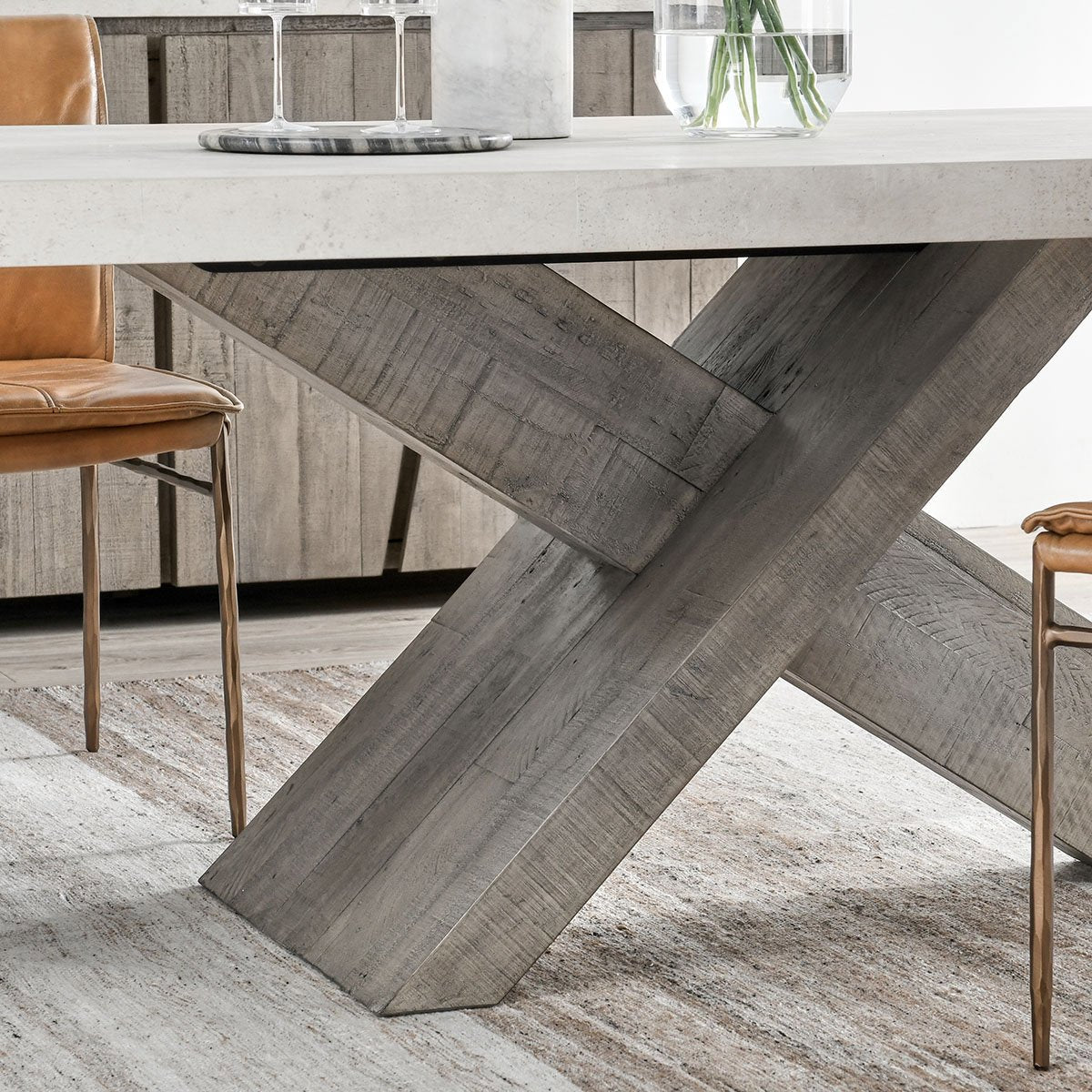 Durant Dining Table - Antique White/Distressed Gray