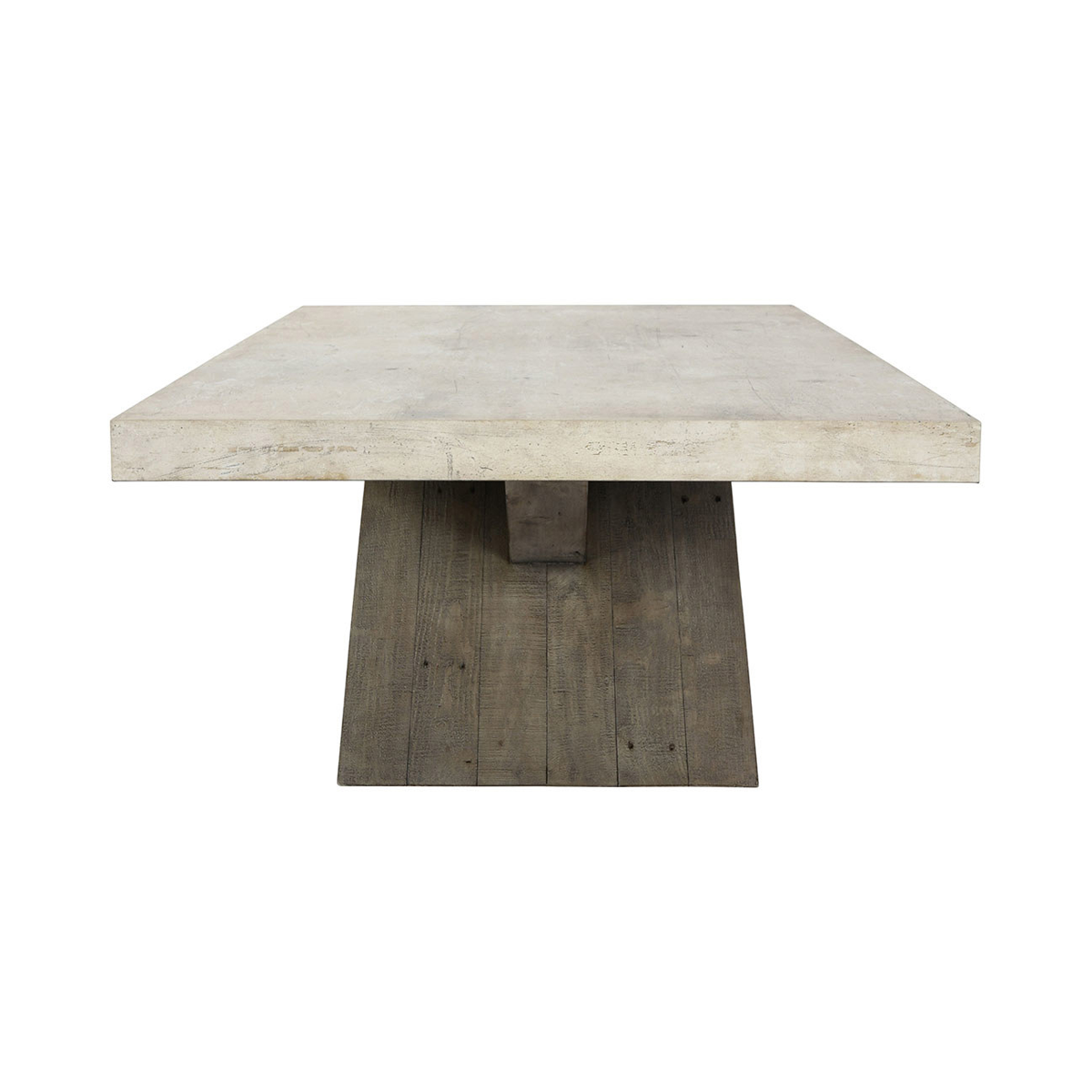 Durant Solid Wood Rectangle Coffee Table - Distressed Gray-Weathered Chalk