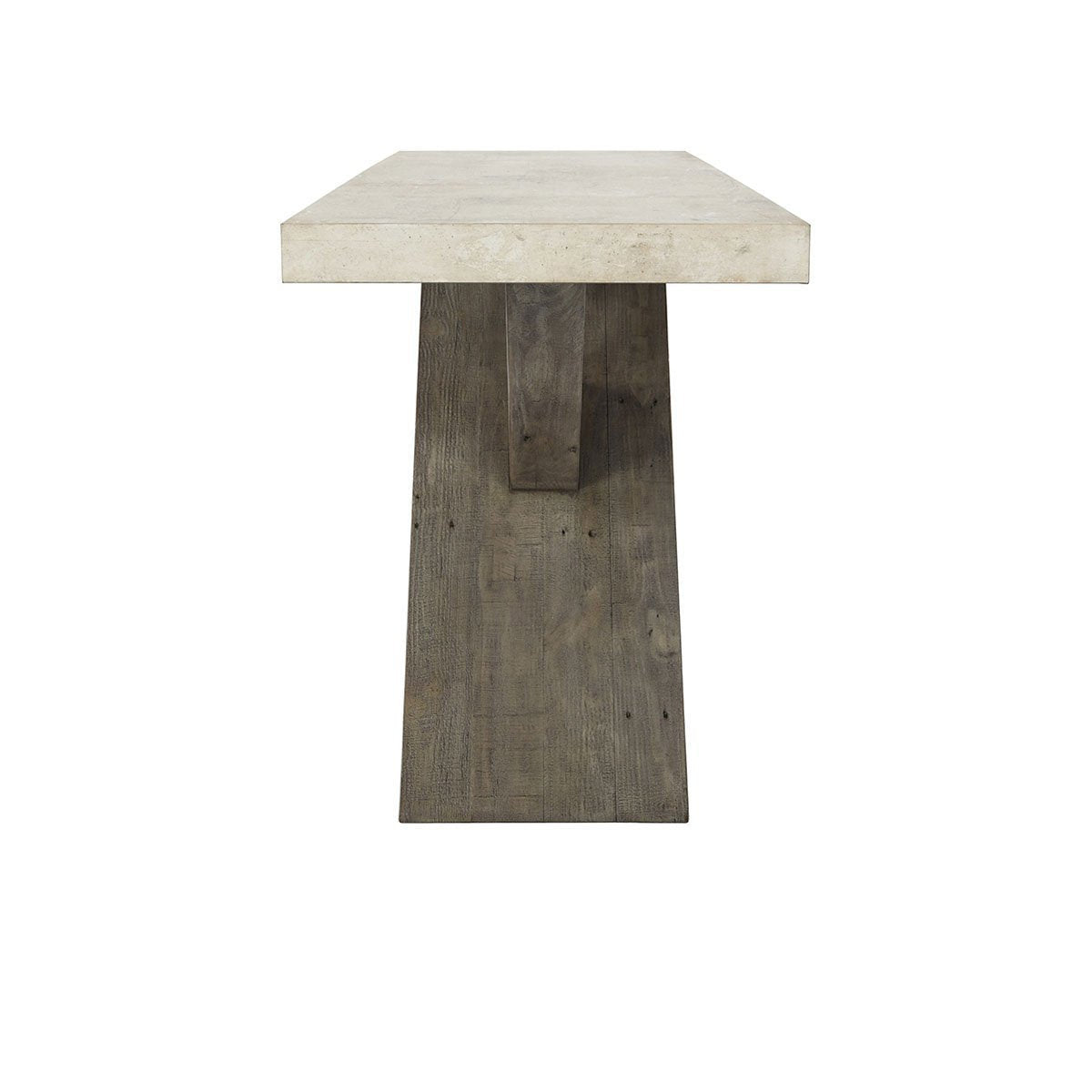 Durant Solid Wood Rectangle Console Table - Distressed Gray-Weathered Chalk