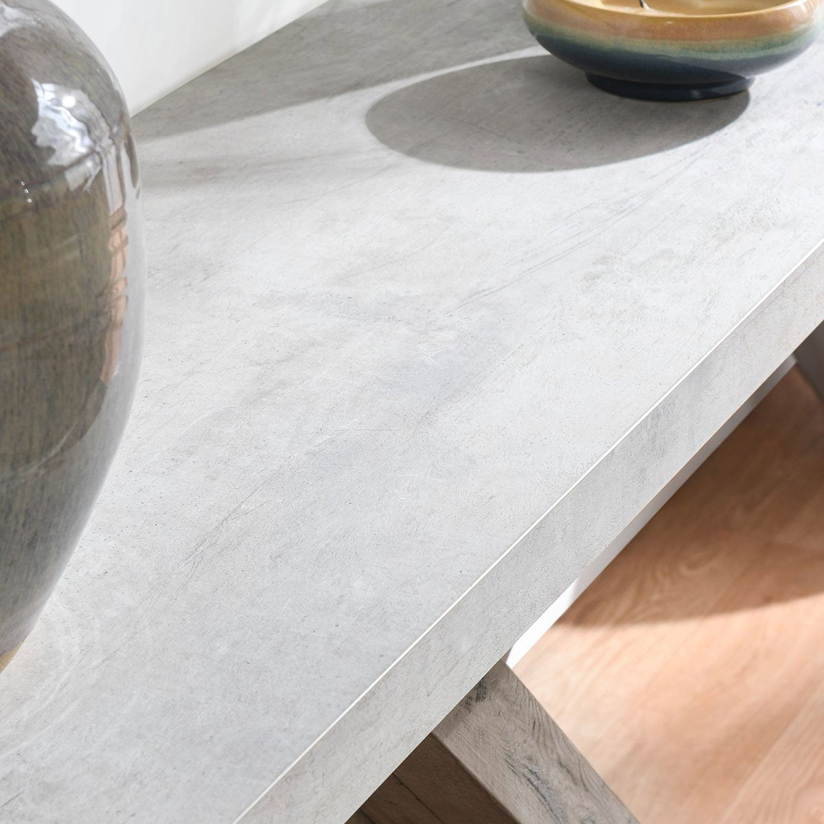 Durant Solid Wood Rectangle Console Table - Distressed Gray-Weathered Chalk