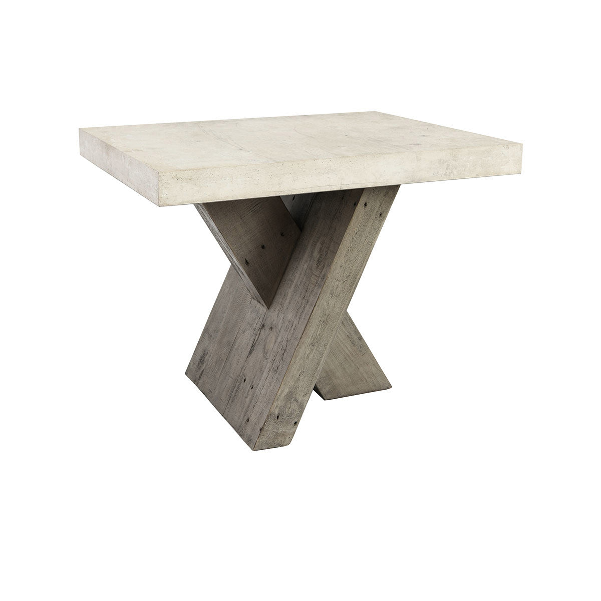 Durant End Table - Antique White/Distressed Gray