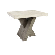 Durant End Table - Antique White/Distressed Gray