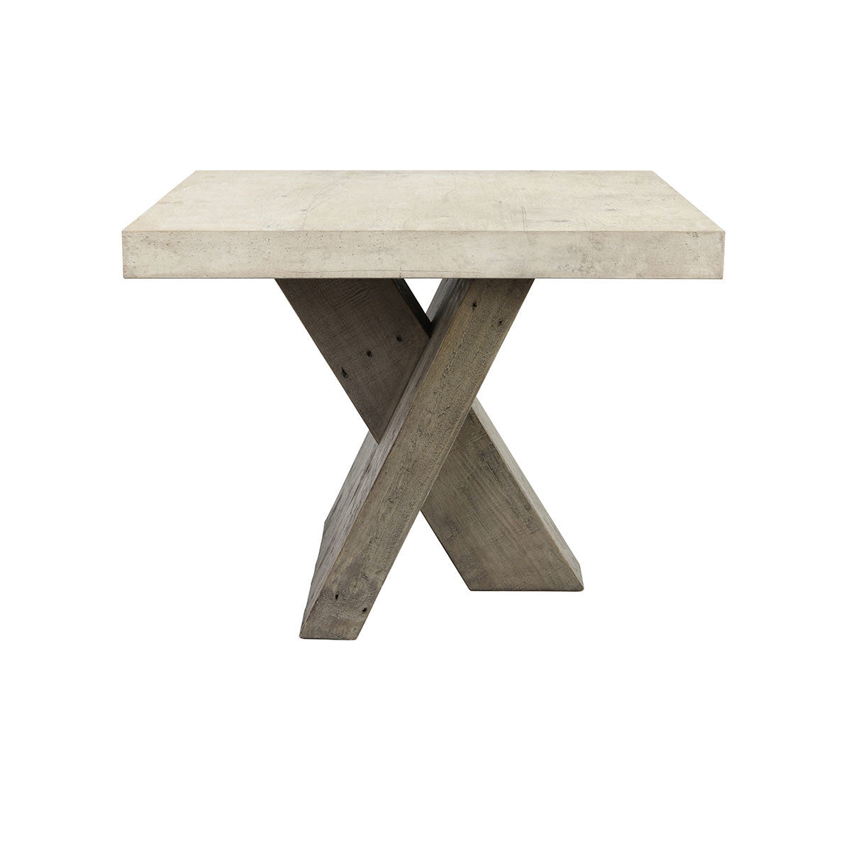 Durant End Table - Antique White/Distressed Gray