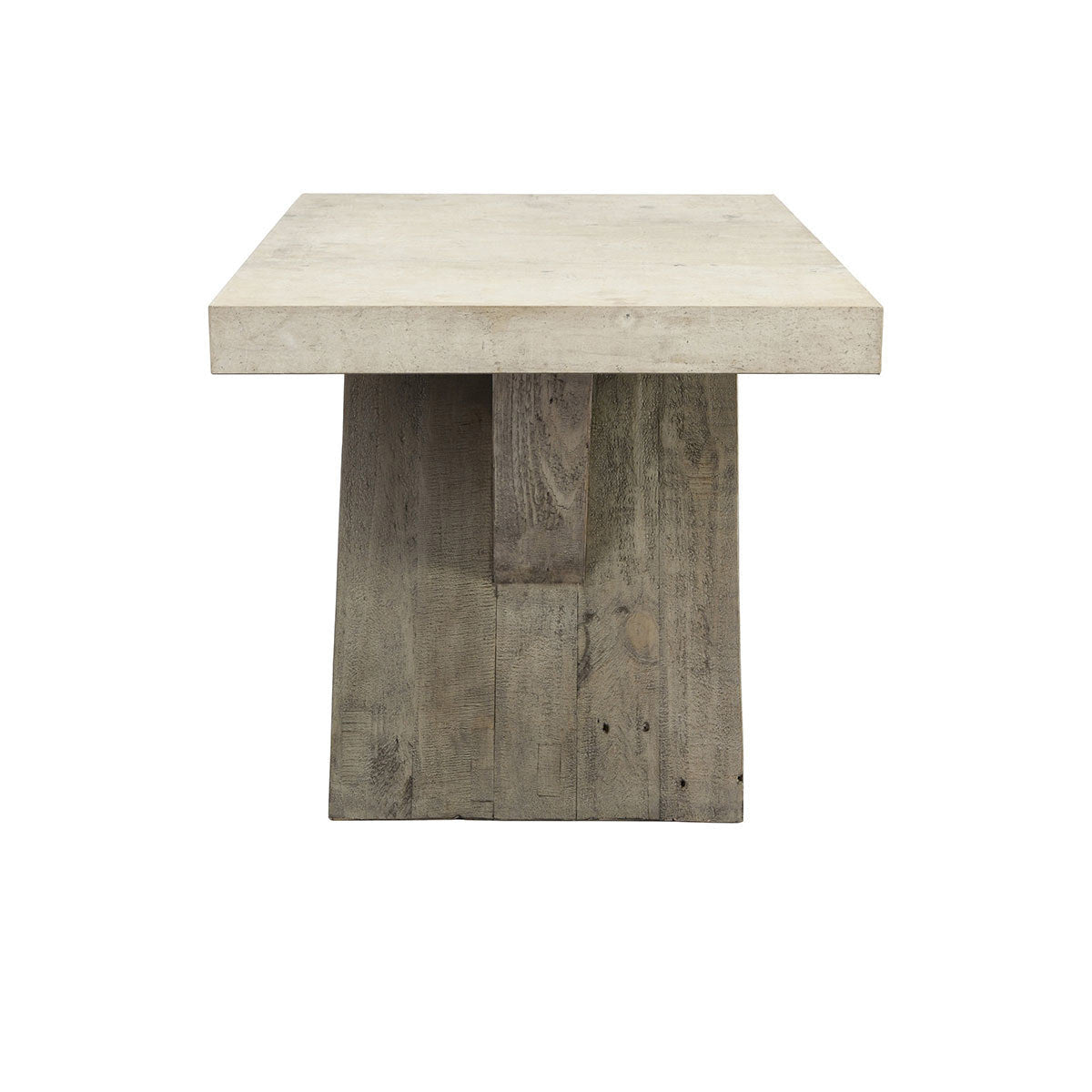Durant Solid Wood Rectangle End Table - Distressed Gray-Weathered Chalk