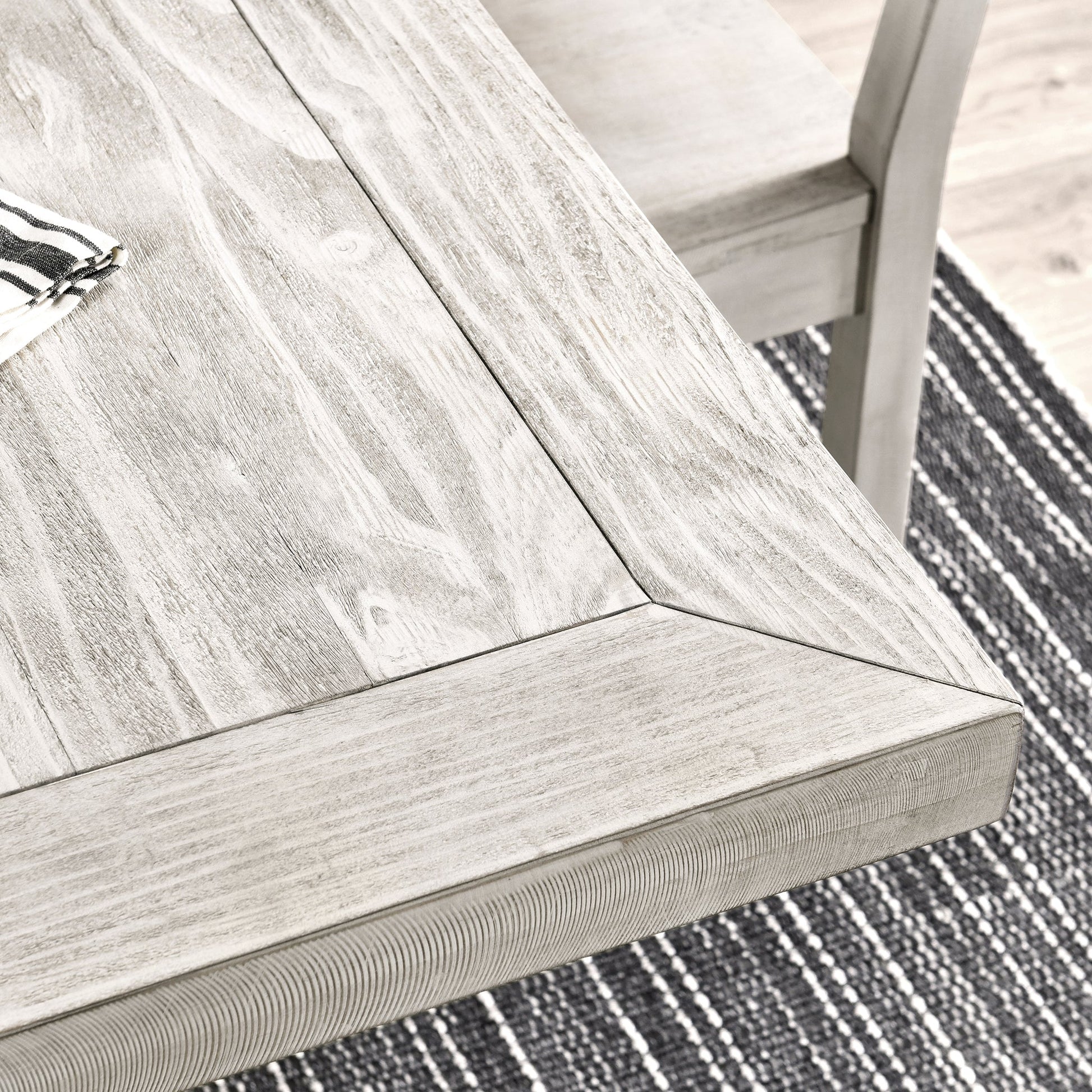 Caleb Dining Table - Distressed Ivory
