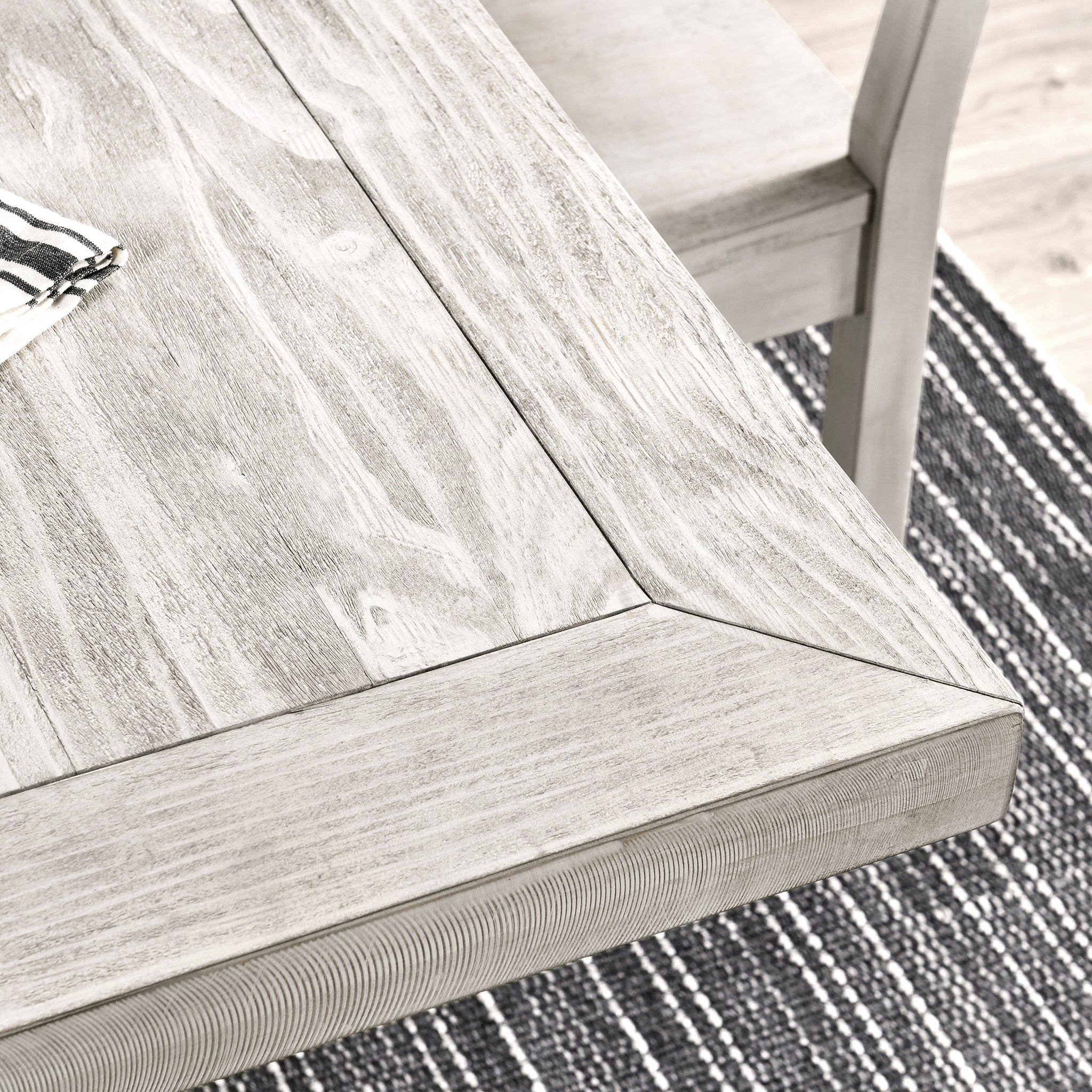 Caleb Dining Table - Distressed Ivory