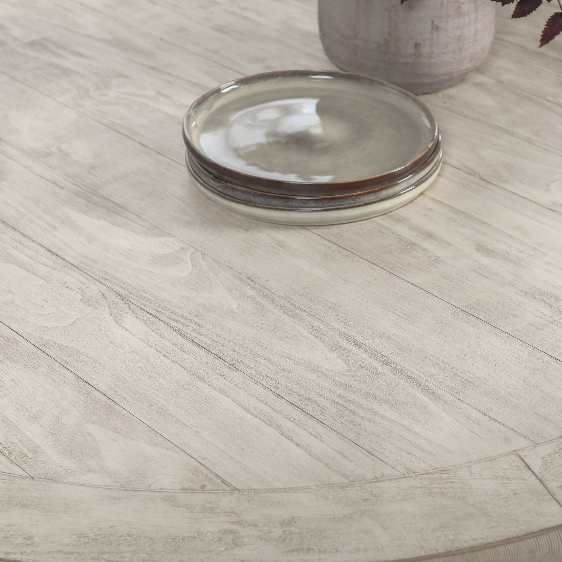 Caleb Dining Table - Distressed Ivory