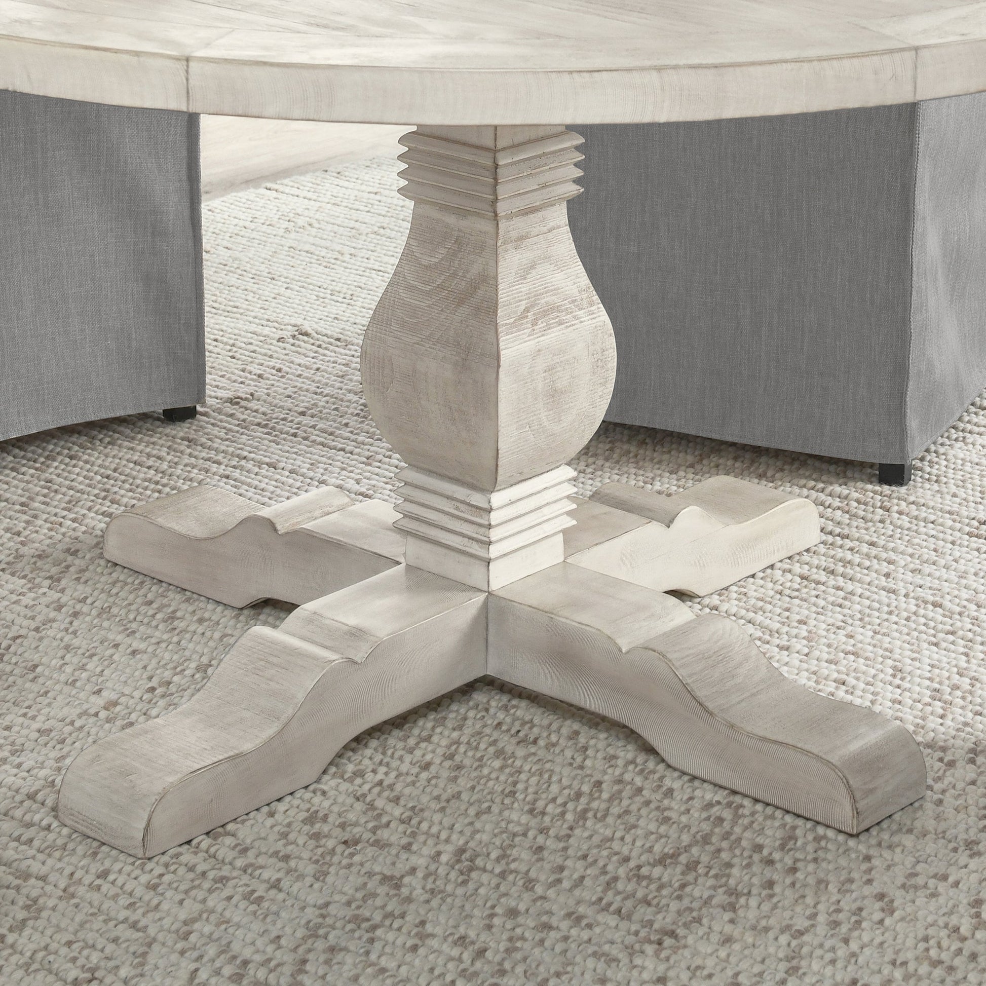 Caleb Dining Table - Distressed Ivory
