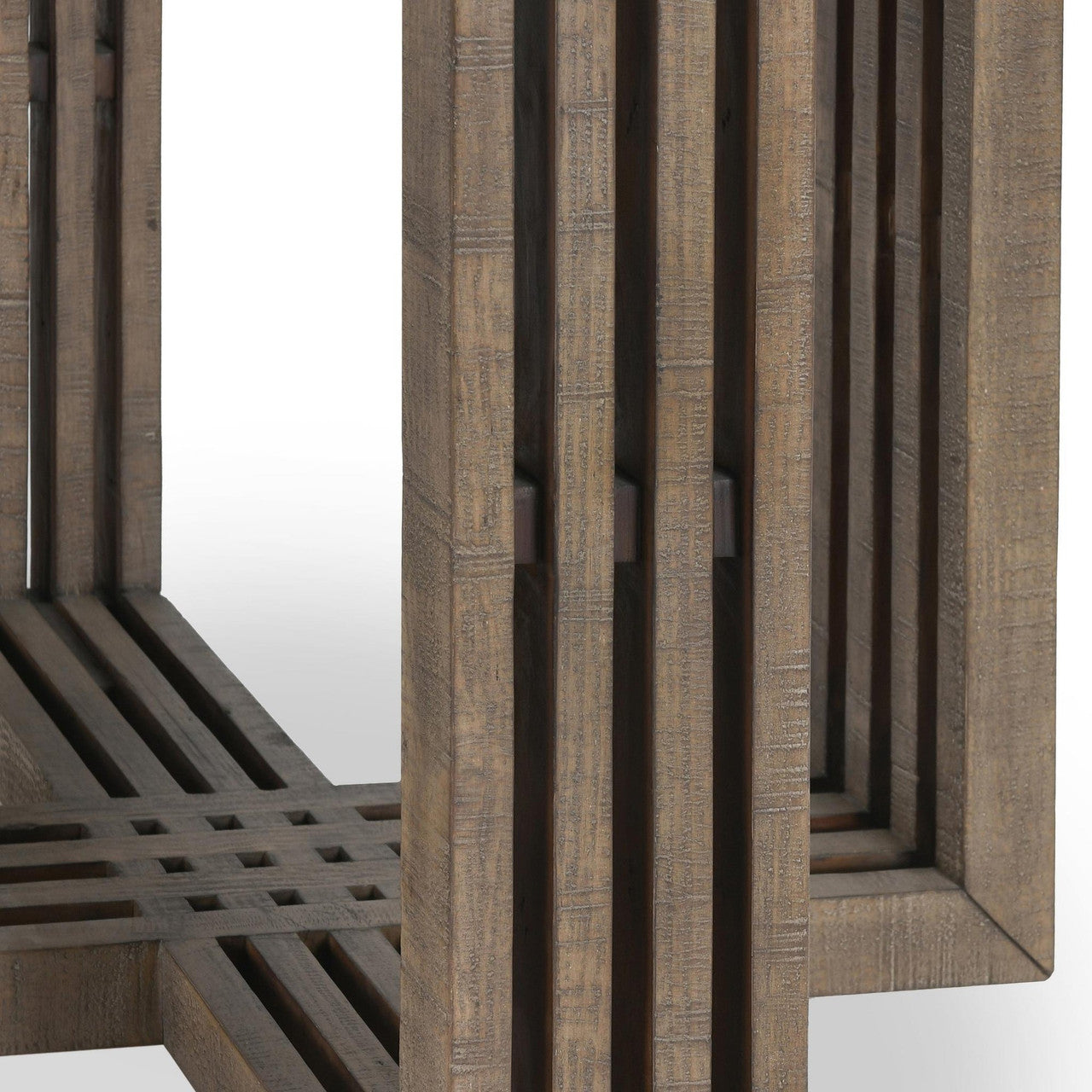 Aspen Reclaimed Pine 47" Round Dining Table Distressed Brown/Weathered Chalk