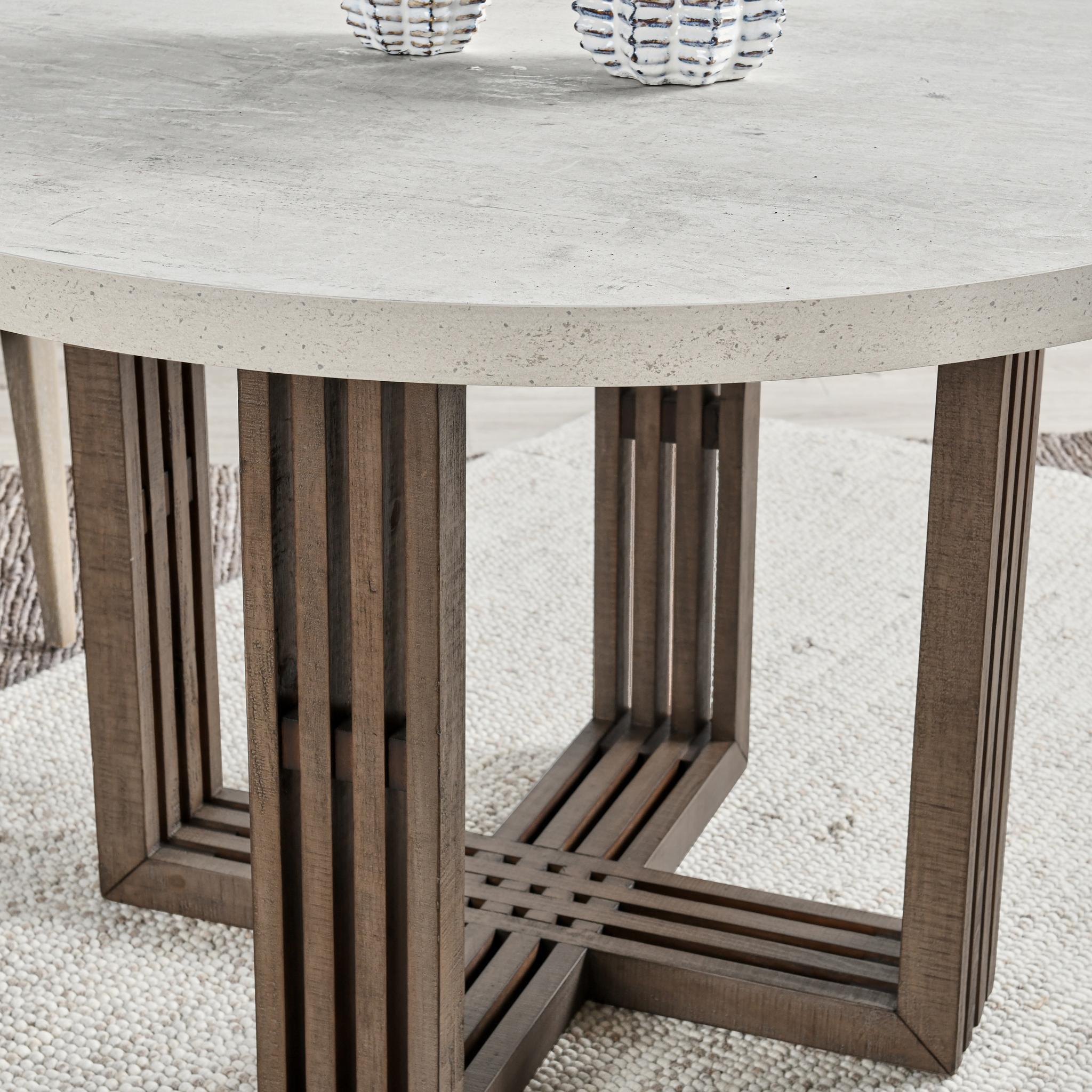 Aspen Dining Table - Distressed Brown/Weathered Chalk