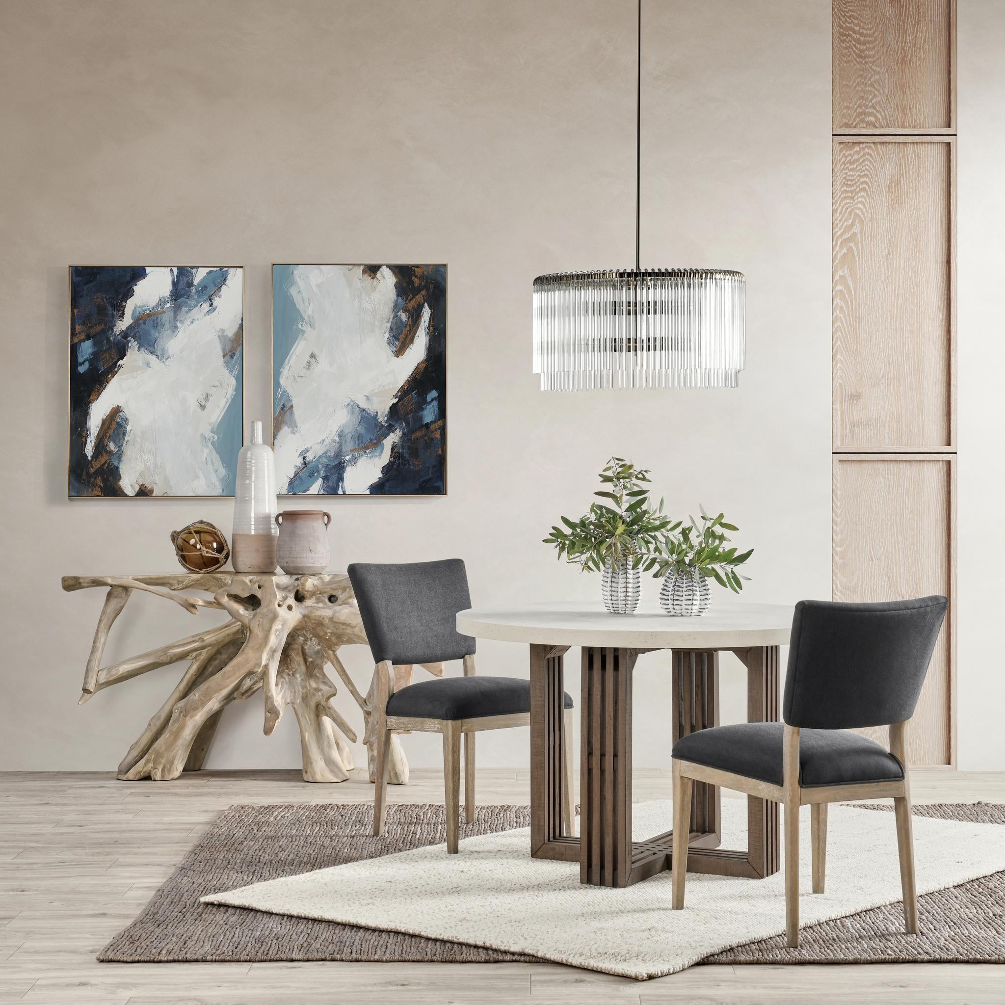 Aspen Dining Table - Distressed Brown/Weathered Chalk