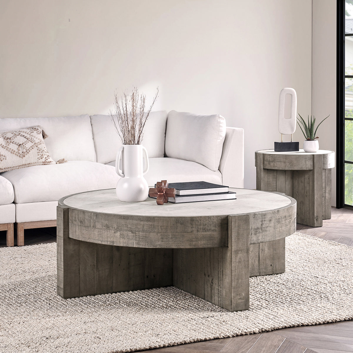 Sonoma Coffee Table - Antique White/Distressed Gray