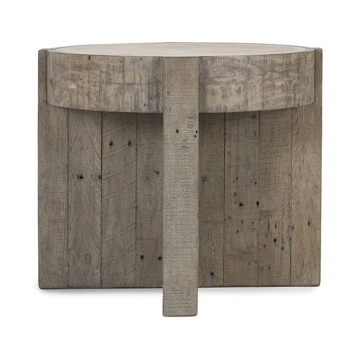 Sonoma End Table - Antique White/Distressed Gray