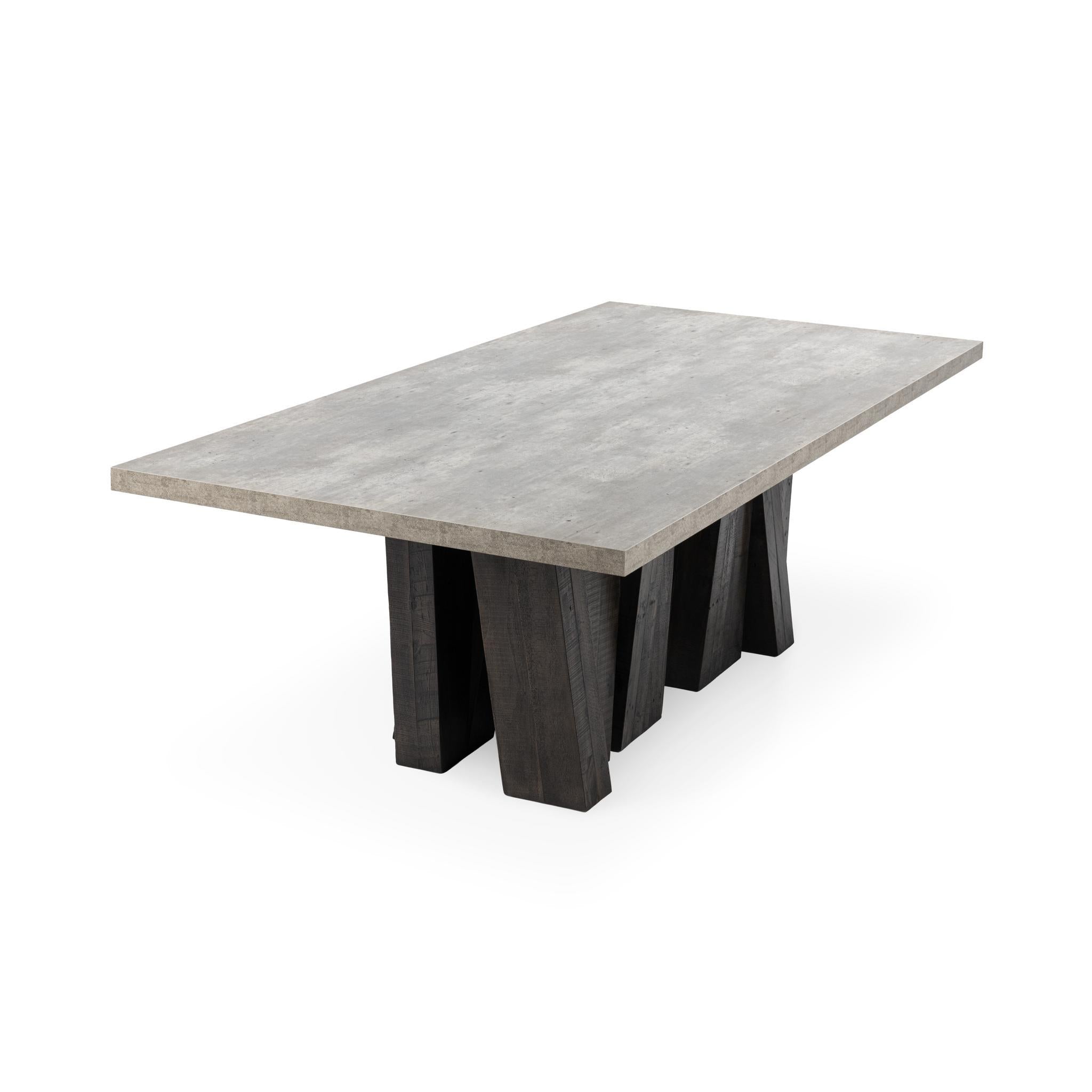 Simone Dining Table - Olive Brown/Antique Gray