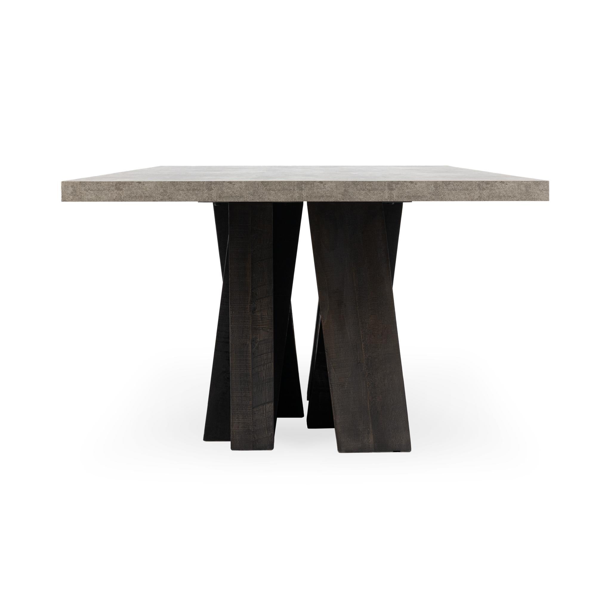 Simone Dining Table - Olive Brown/Antique Gray