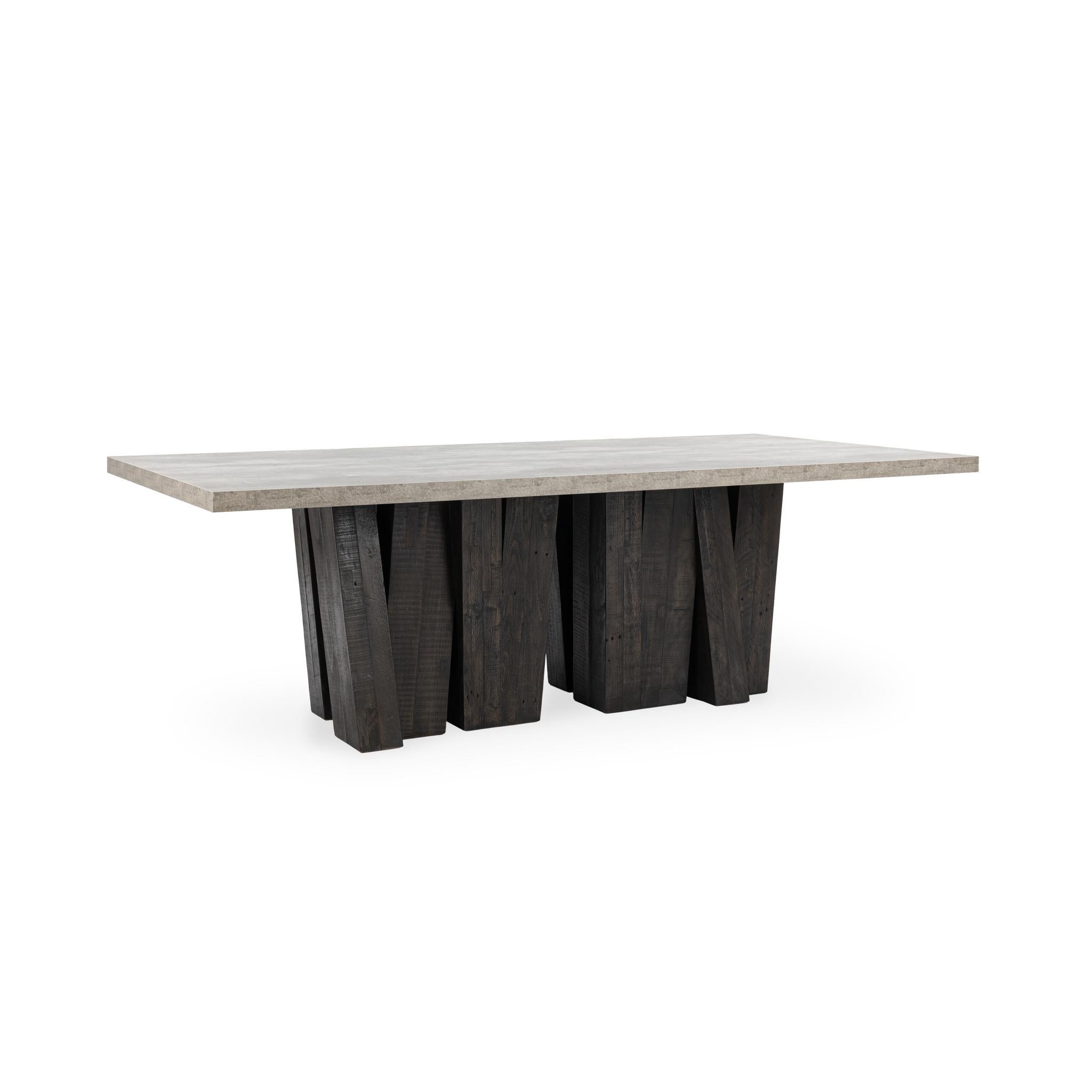 Simone Dining Table - Olive Brown/Antique Gray