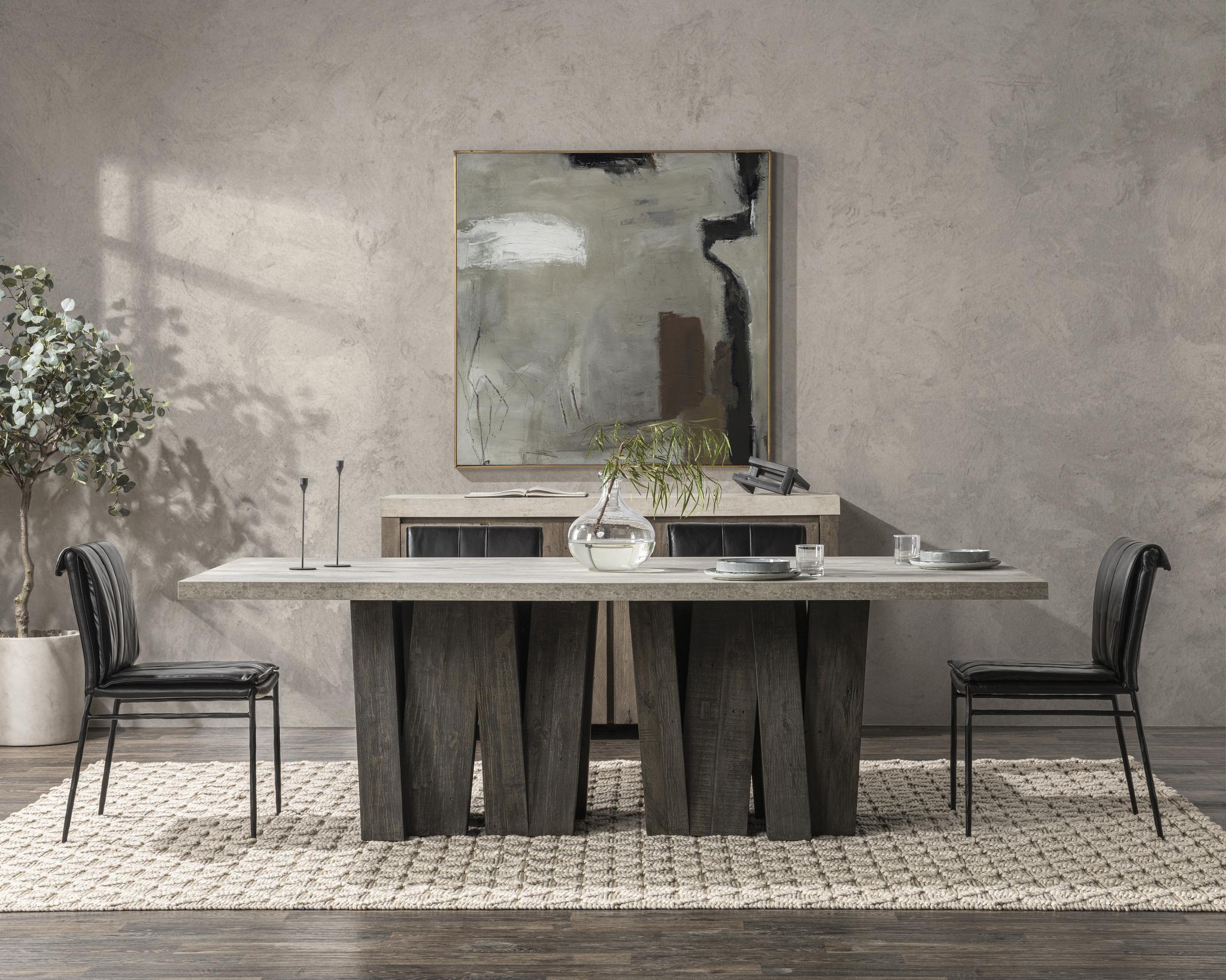 Simone Dining Table - Olive Brown/Antique Gray