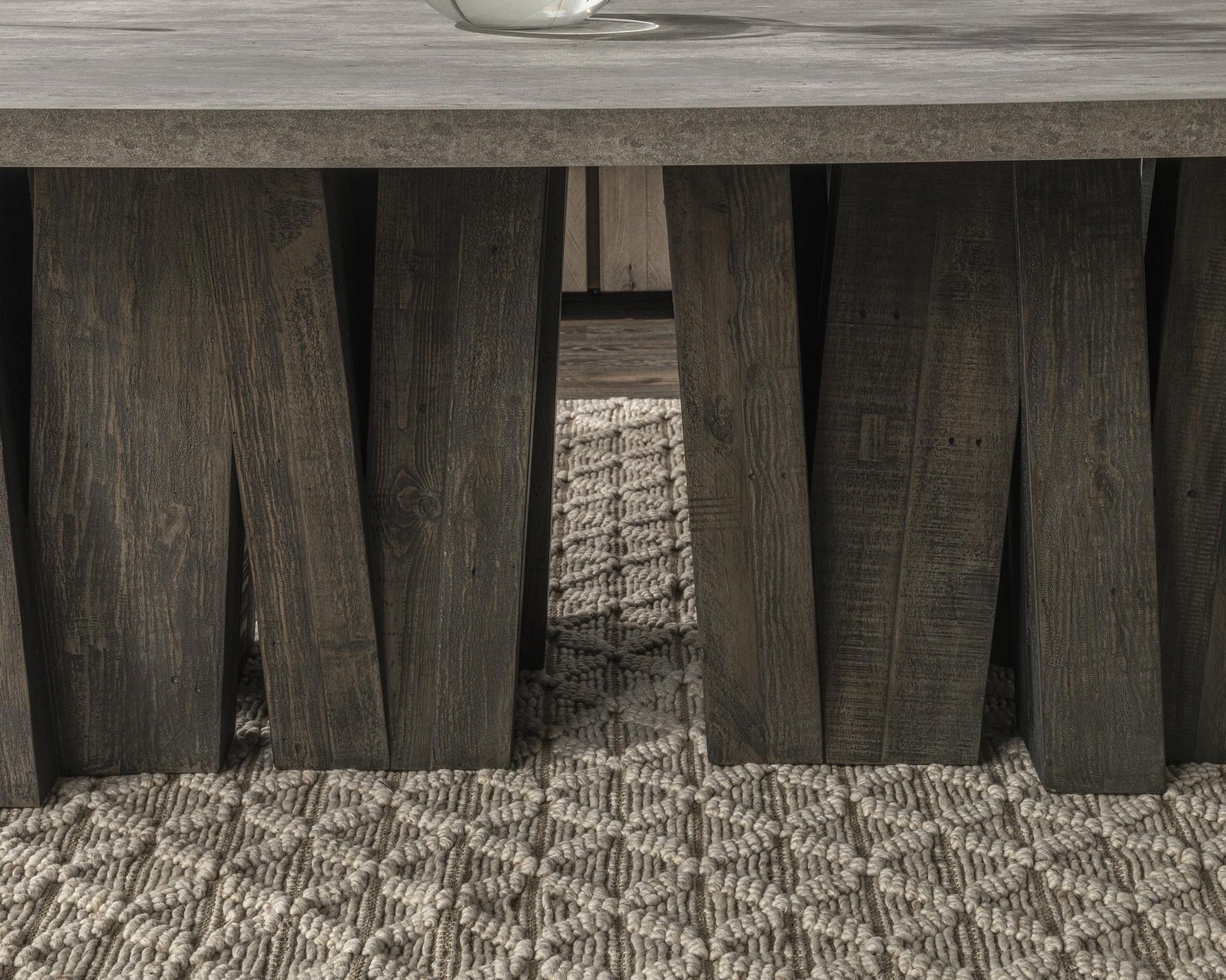 Simone Dining Table - Olive Brown/Antique Gray