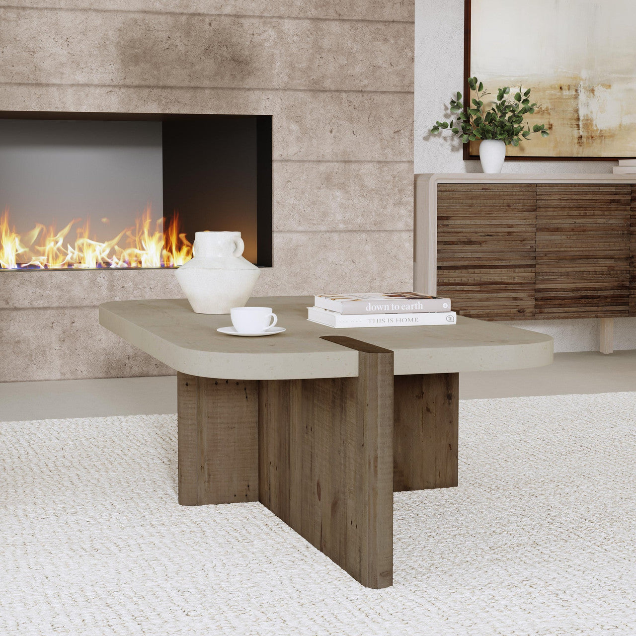 Dillon Solid Wood Rectangle Coffee Table