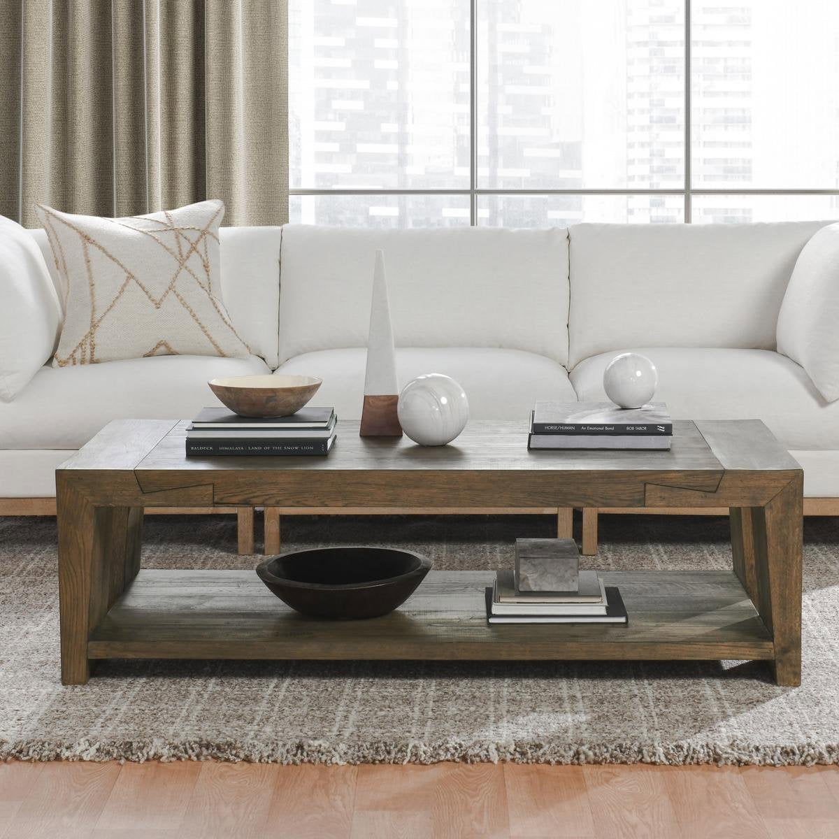 Troy Coffee Table - Suede Brown
