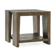 Troy End Table - Suede Brown