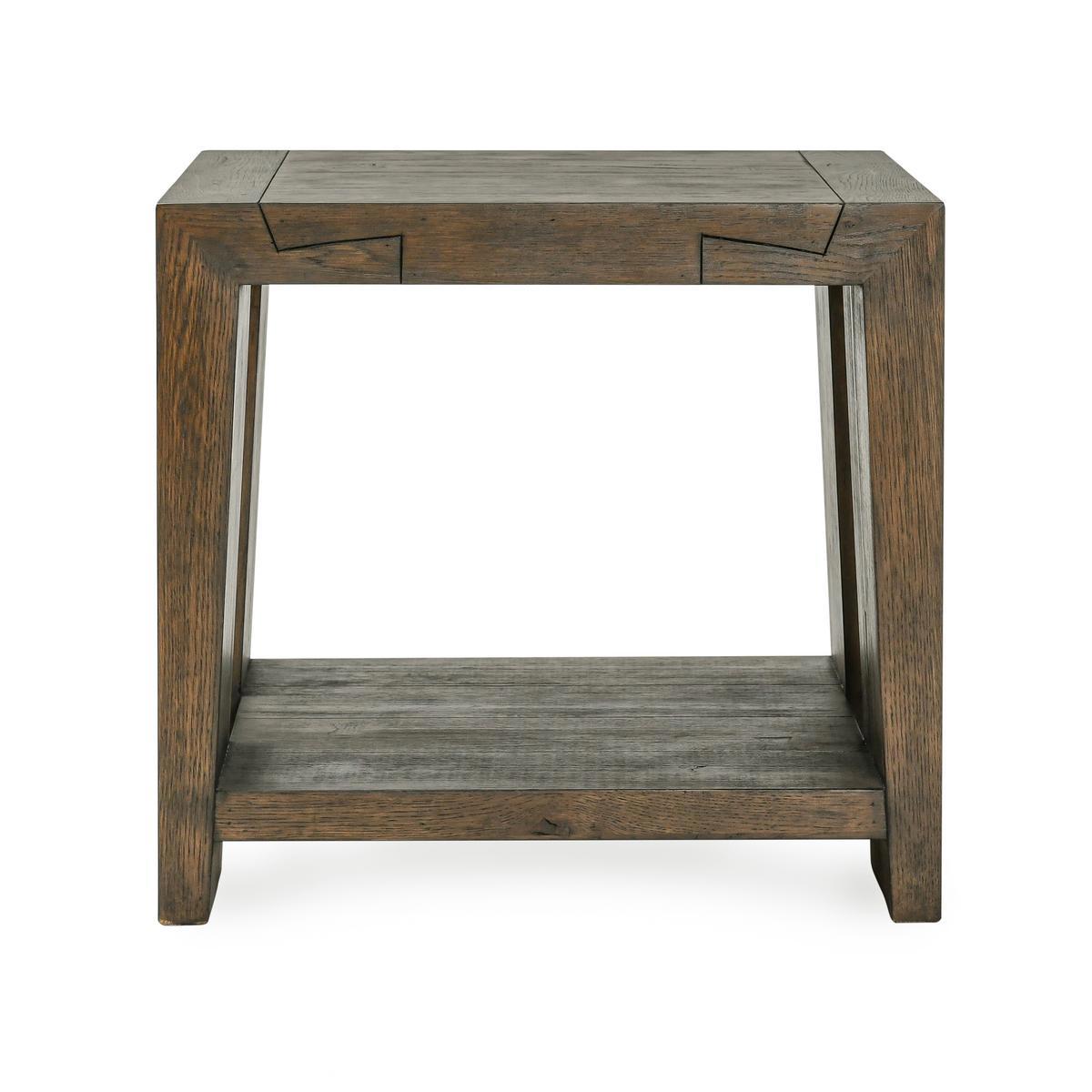 Troy End Table - Suede Brown