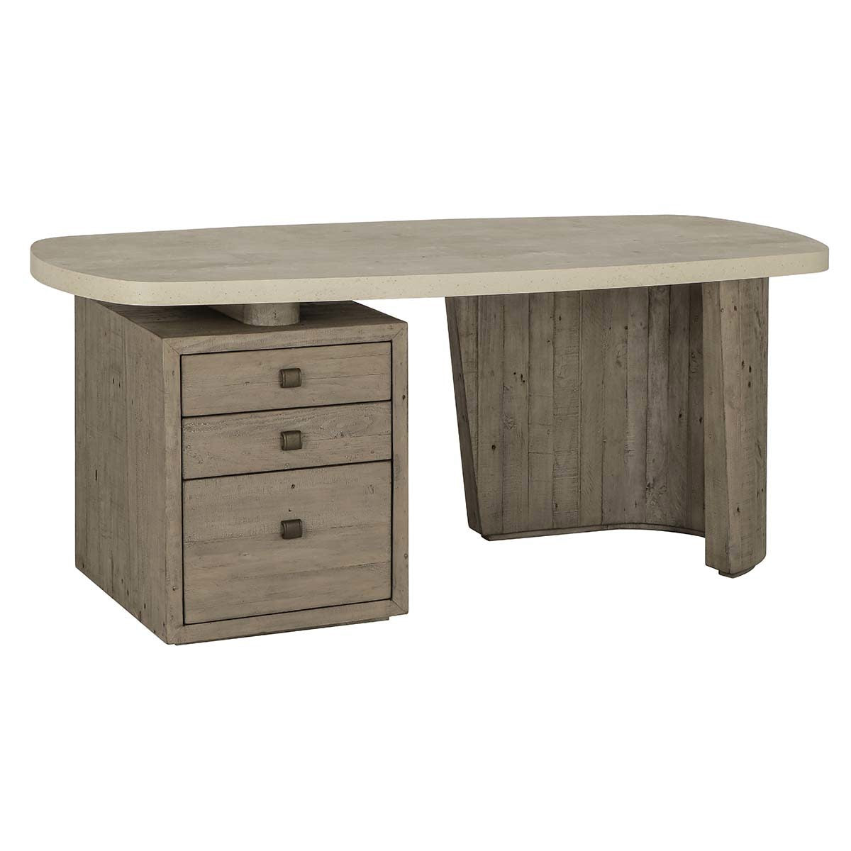 Angus Desk - Distressed Antique White/Distressed Gray - Distressed Gray/Antique White
