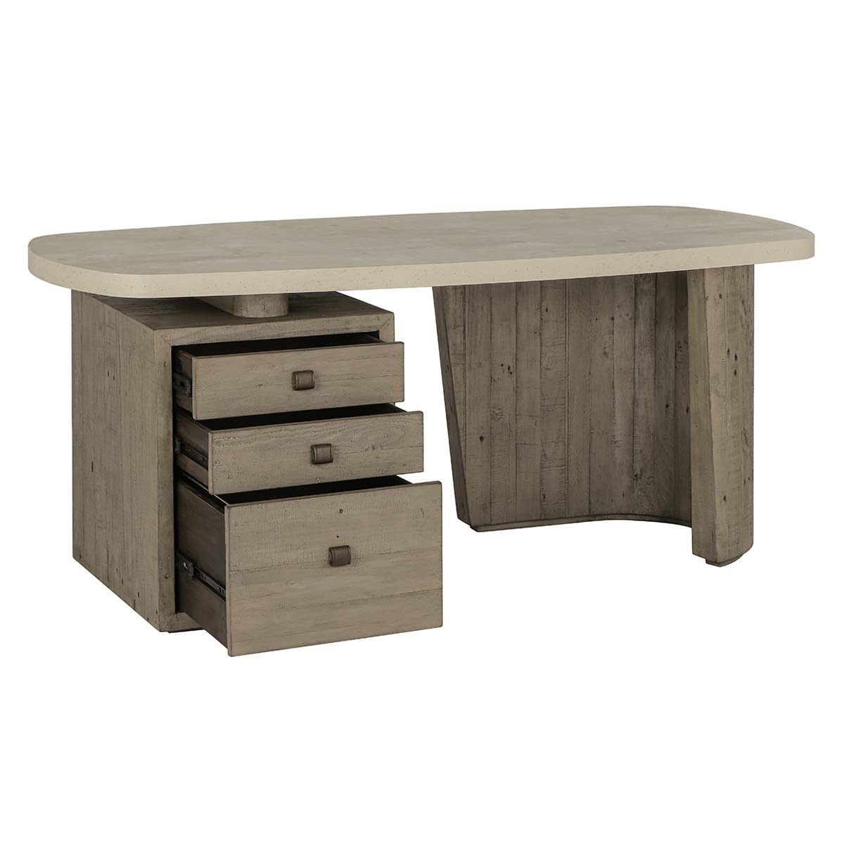 Angus Desk - Distressed Antique White/Distressed Gray - Distressed Gray/Antique White