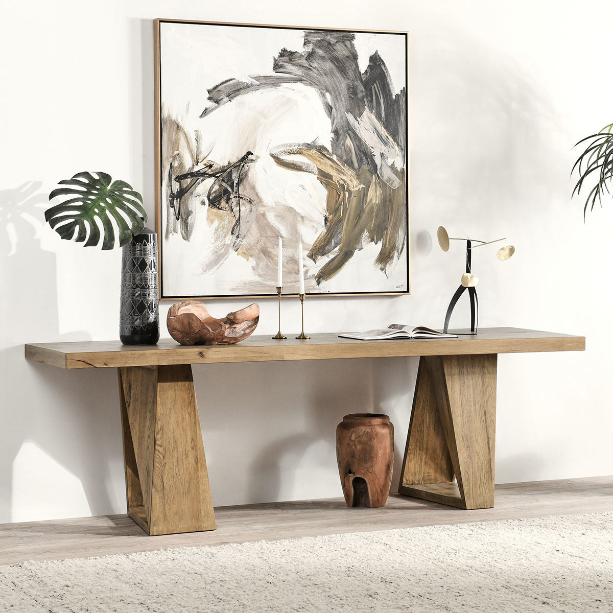 Arleth Solid Wood Rectangle Console Table